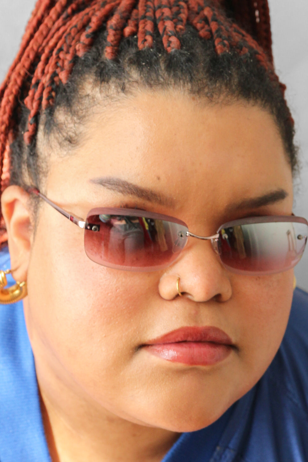 'Celine Dion' Vintage Deadstock Sunglasses - Frameless Mauve