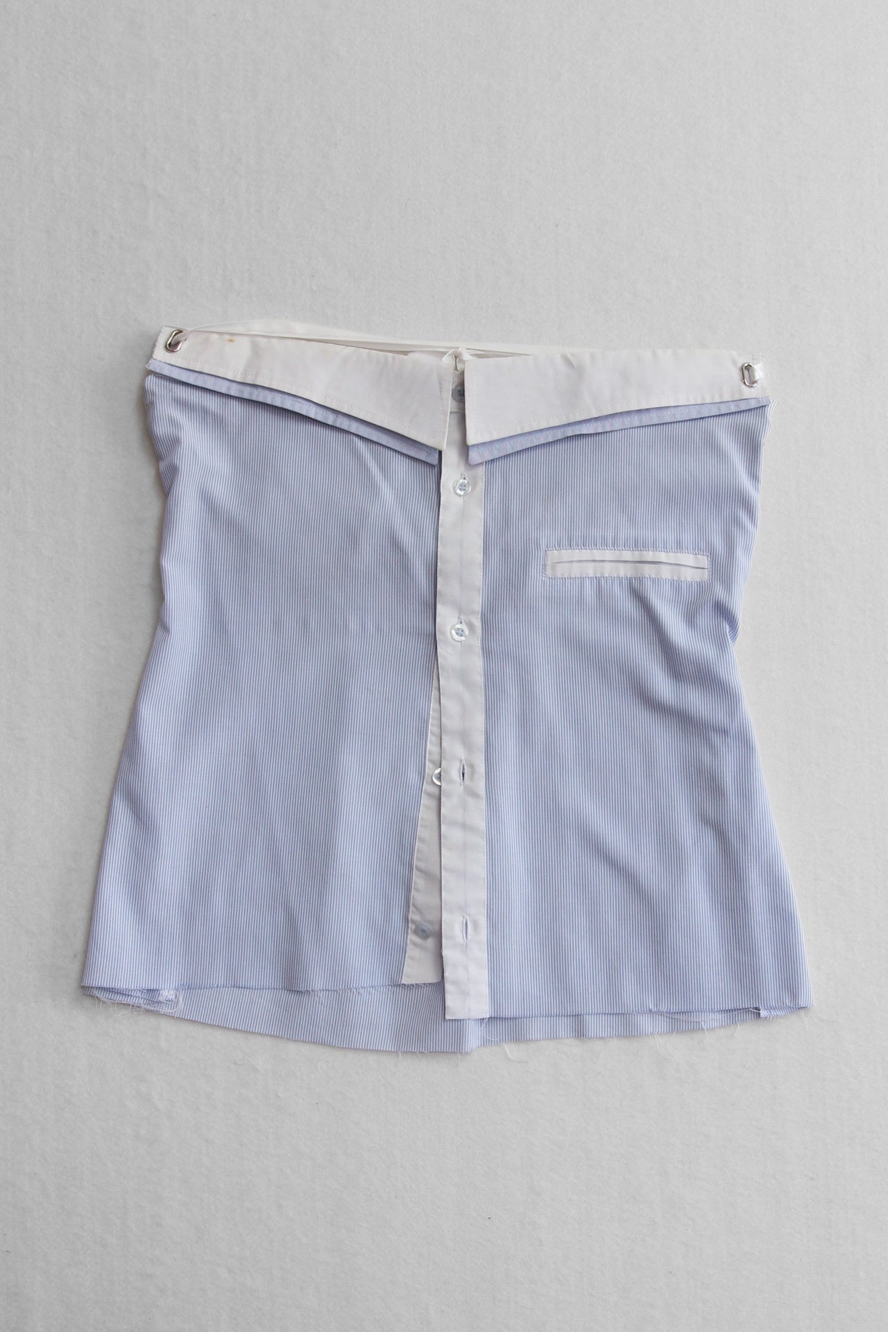 Upcycled Baby Blue Striped Boob Tube Corset (Extra Small)