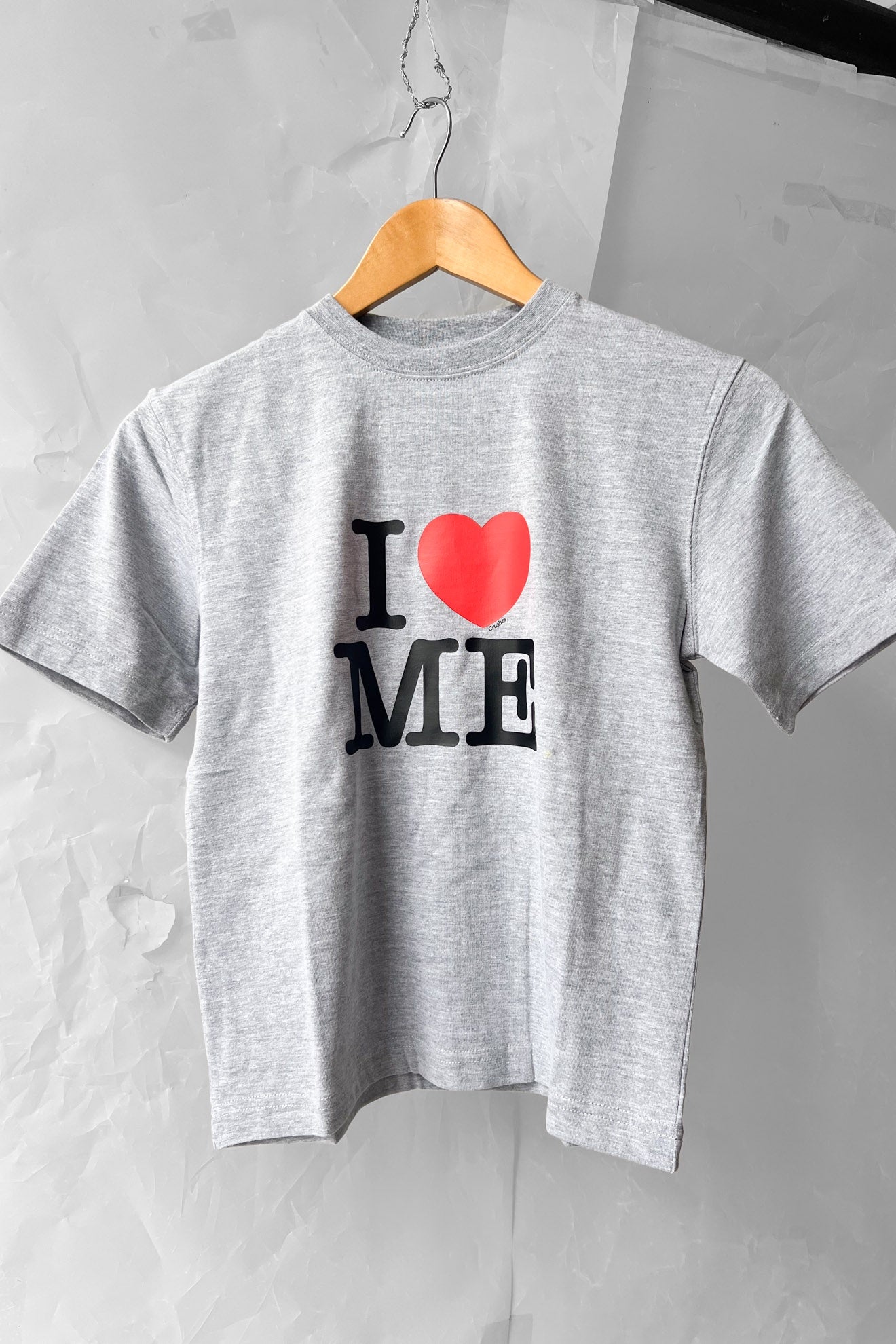 I Love Me - Baby Tee in Grey