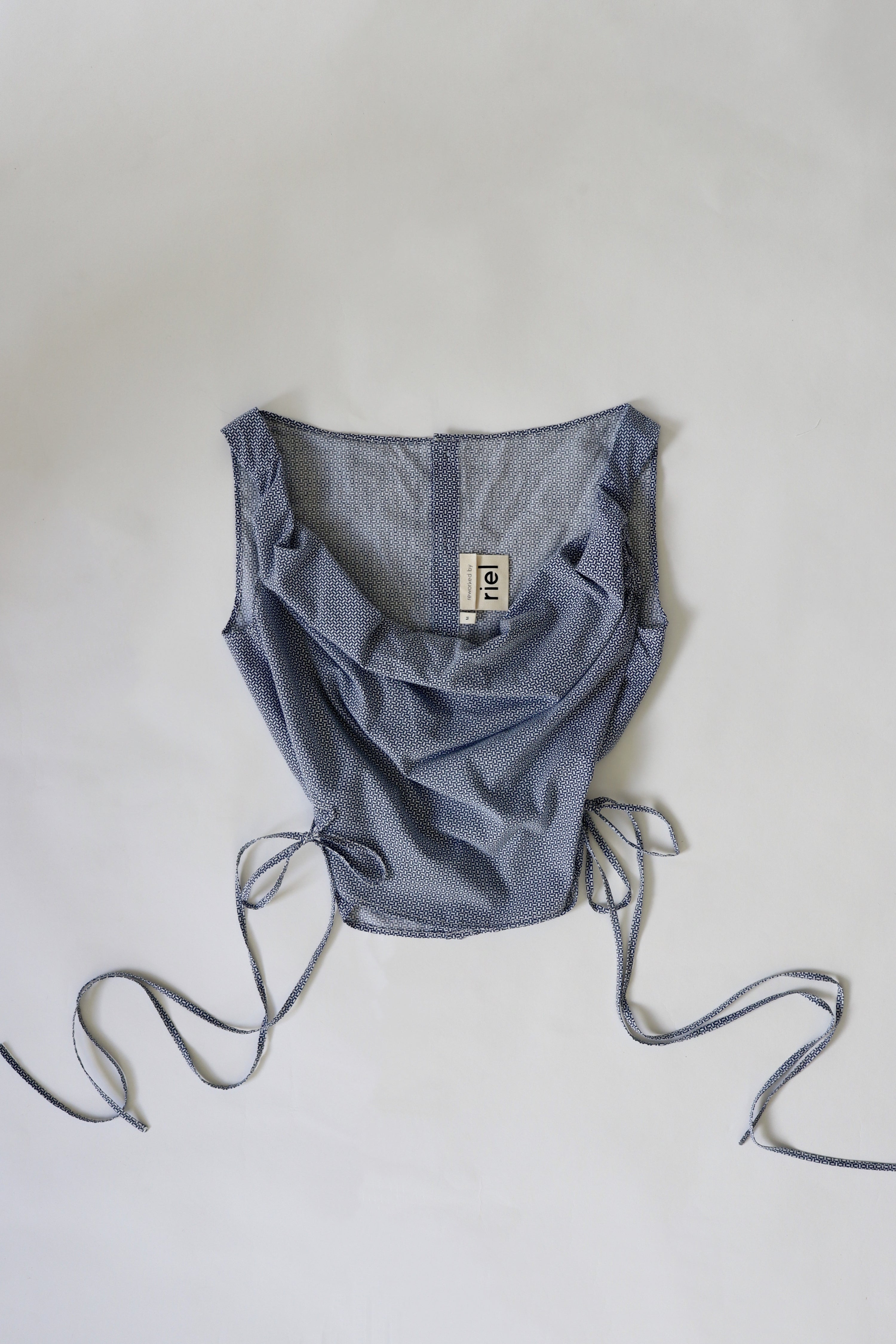 Awa Top - Navy Patterned