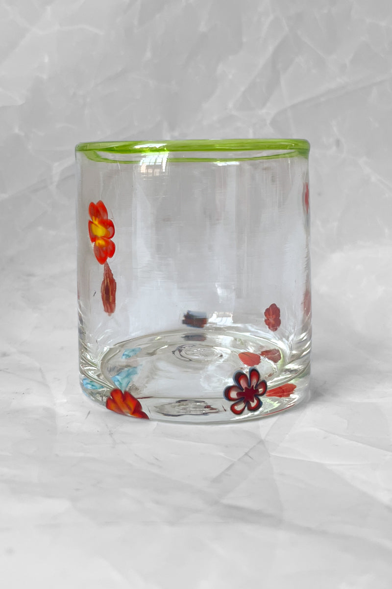 Mouth-blown Glass Flower Tumblers