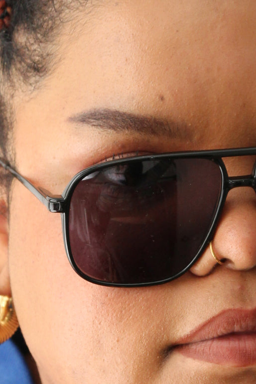 Vintage Deadstock Aviator Sunglasses - Black