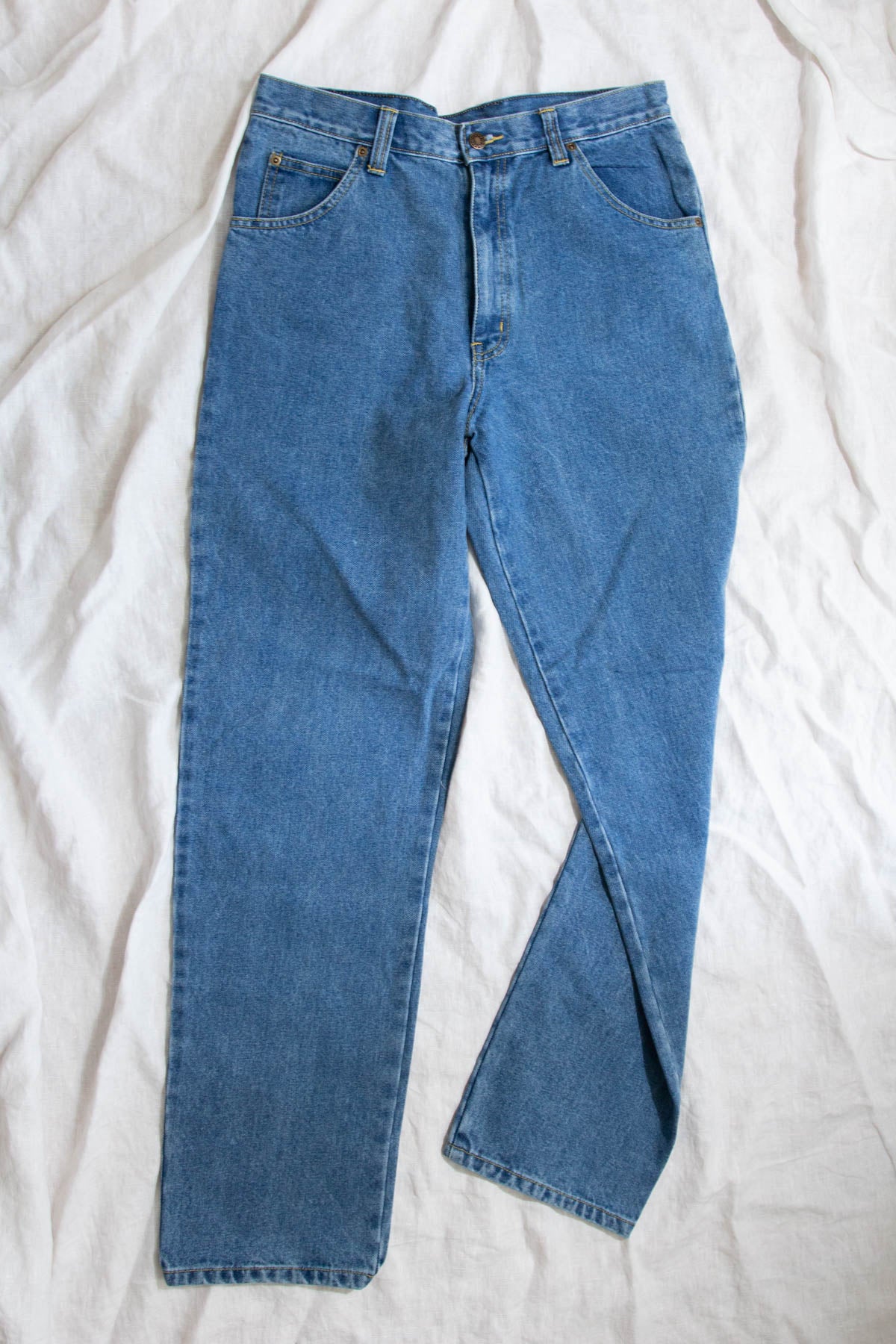 Vintage Deadstock Jeans; Light Blue Straight + Long
