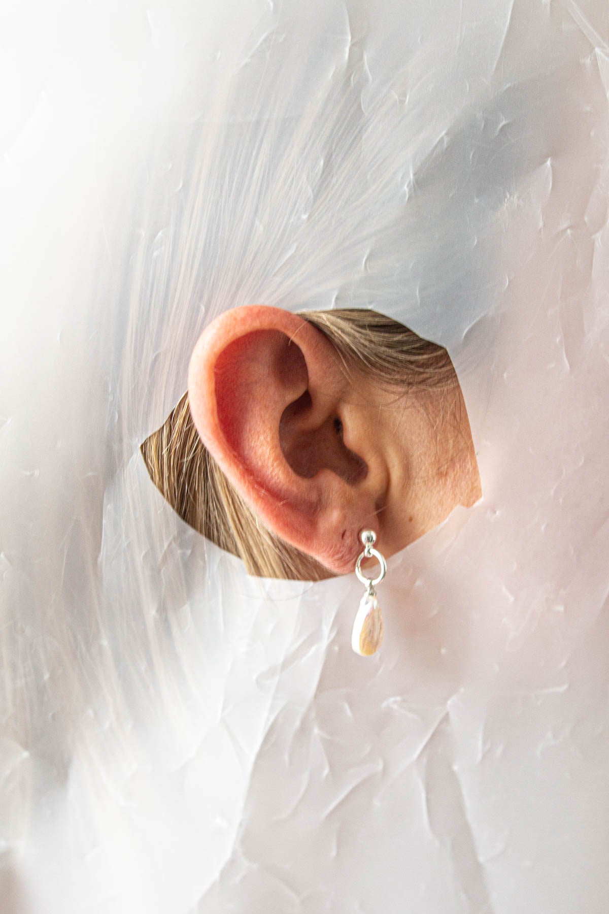 Real Baroque Pearl Stud Drops in Gold or Silver