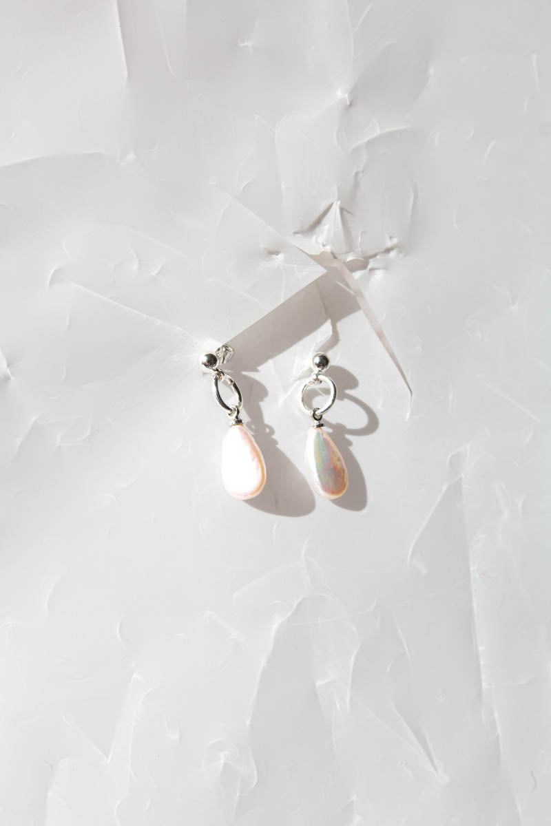 Real Baroque Pearl Stud Drops in Gold or Silver