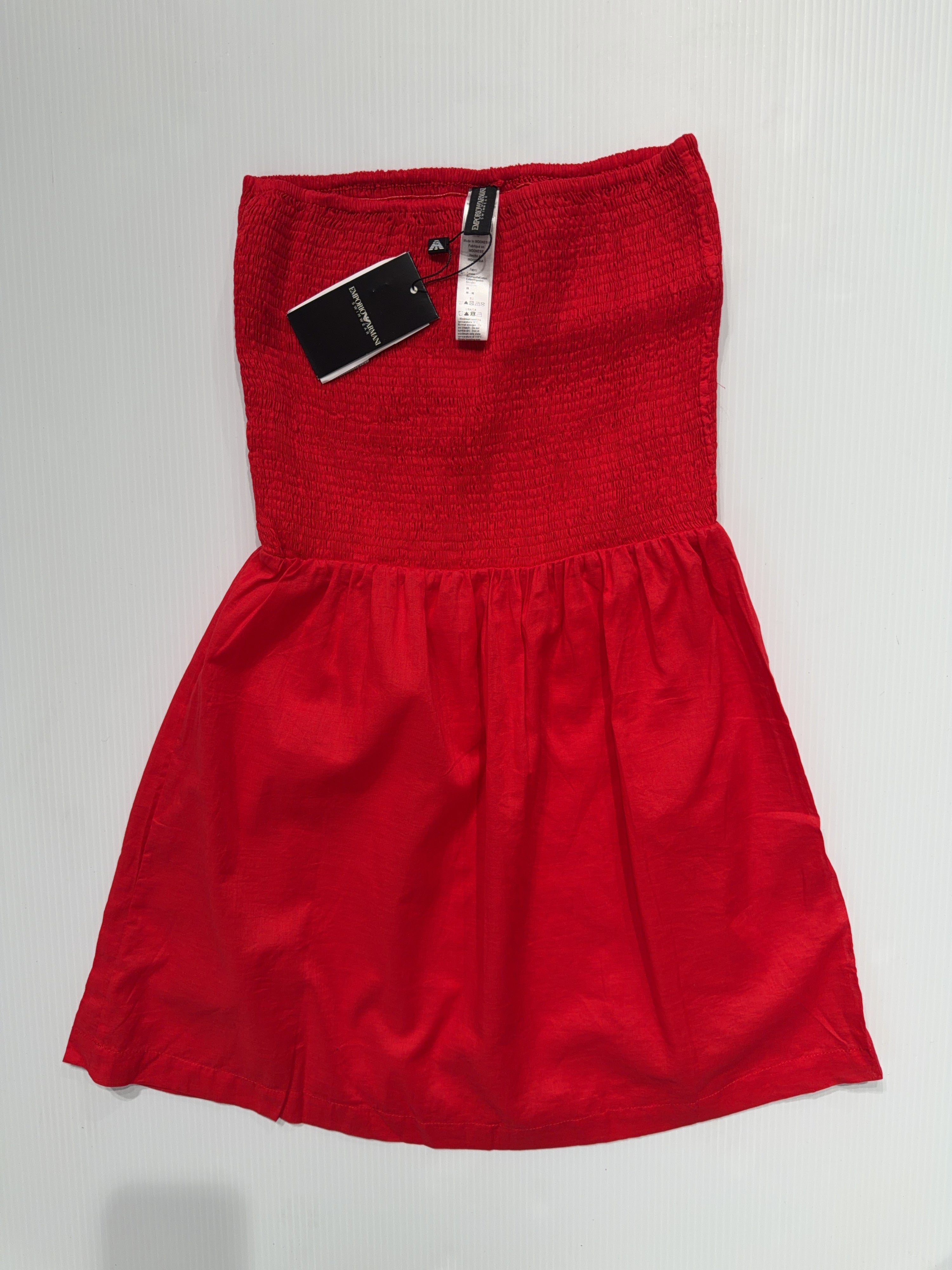 Emporio Armani Red Rushed Peplum (M)
