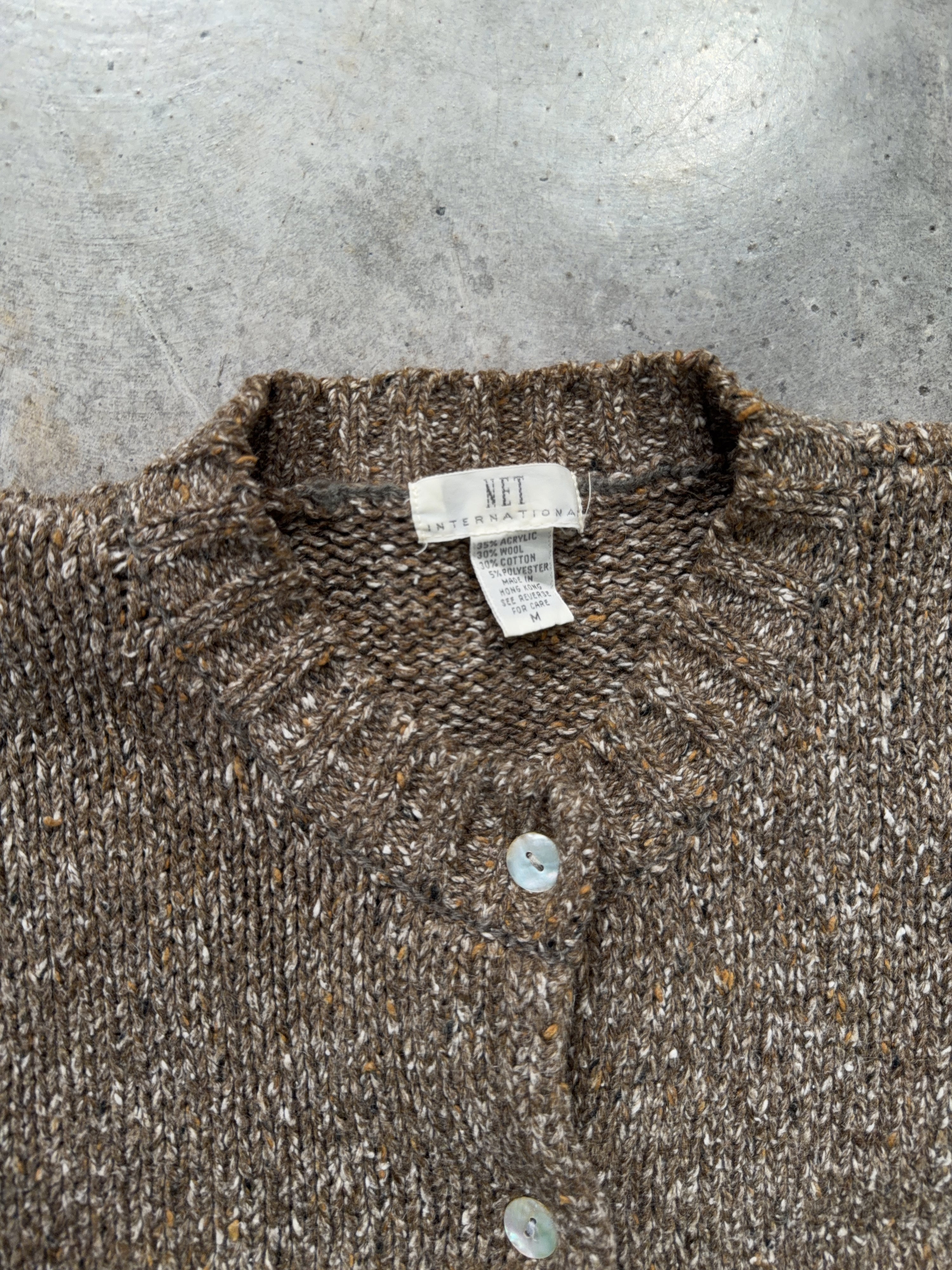90s Mother of Pearl Cropped Short Sleeve Knit (M)