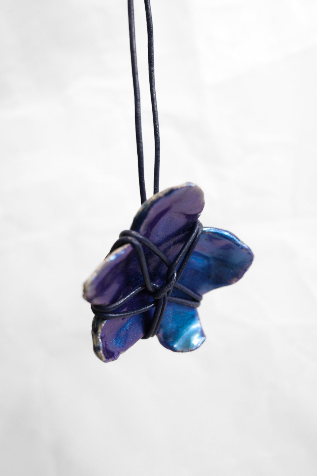 Iridescent Ceramic Flower Necklace