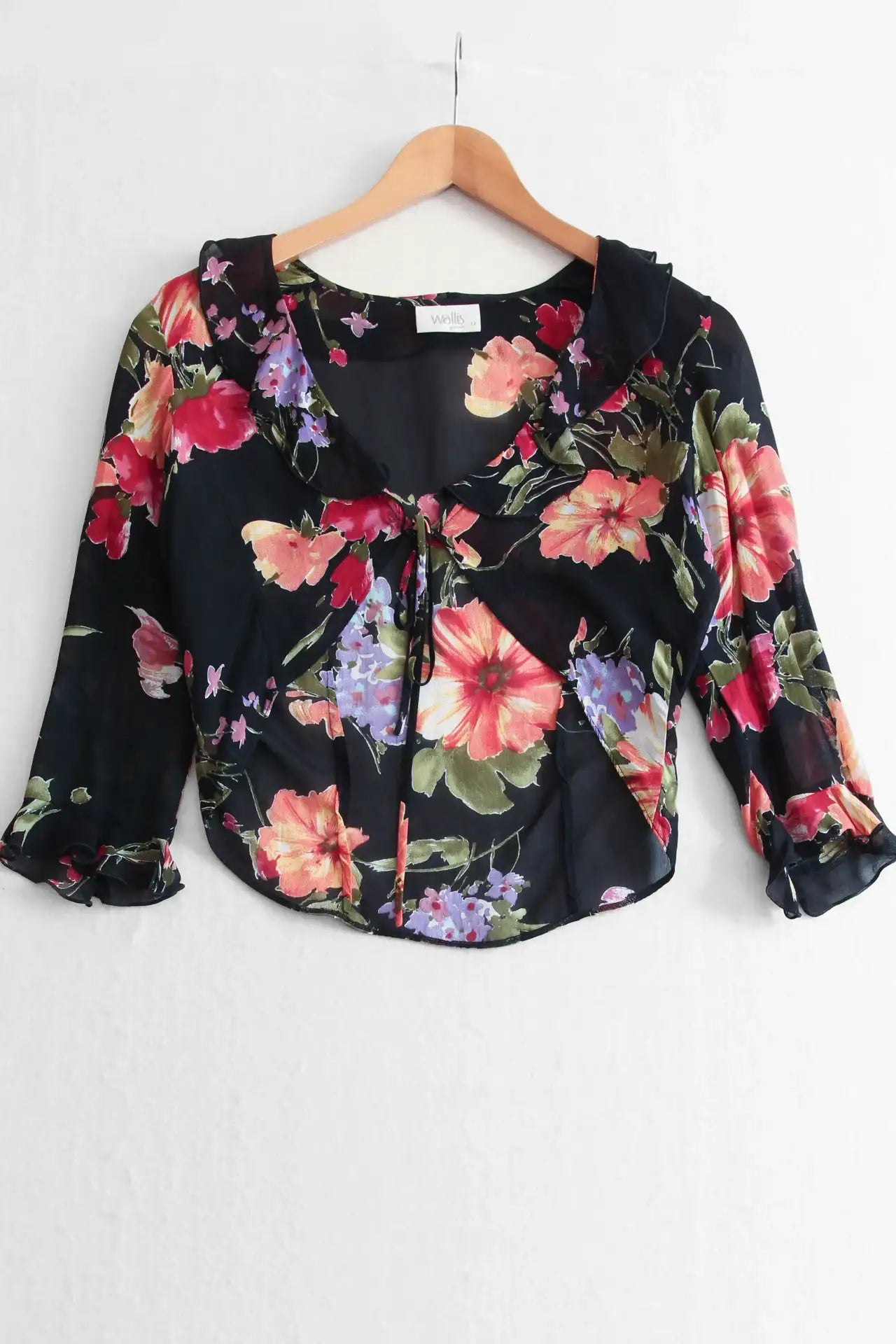 90s Wallis Sheer Floral Blouse (M)