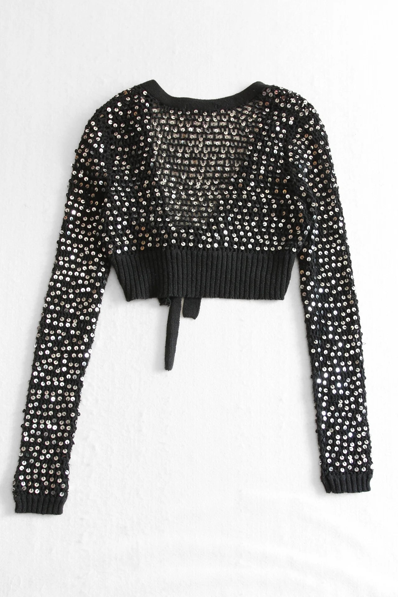 Y2K Cropped Knit Sweater (S)