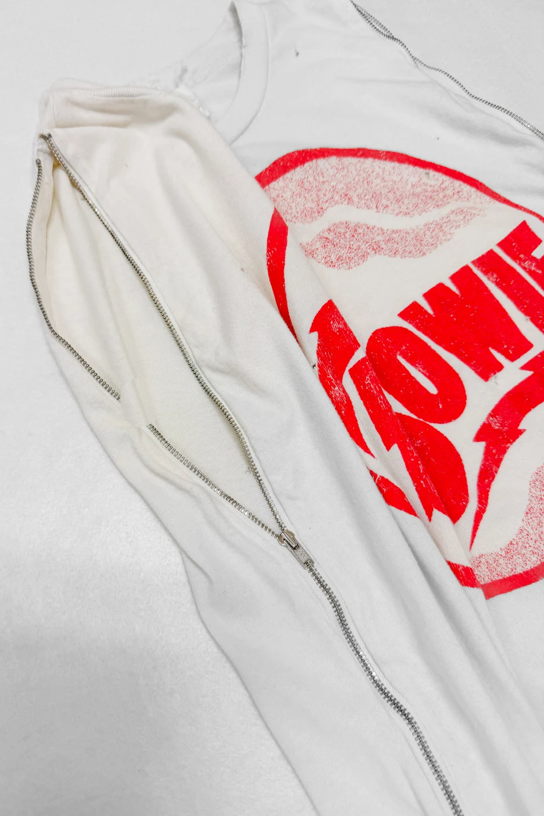 80s Bowie Sleeveless Zip T-shirt (S-M)