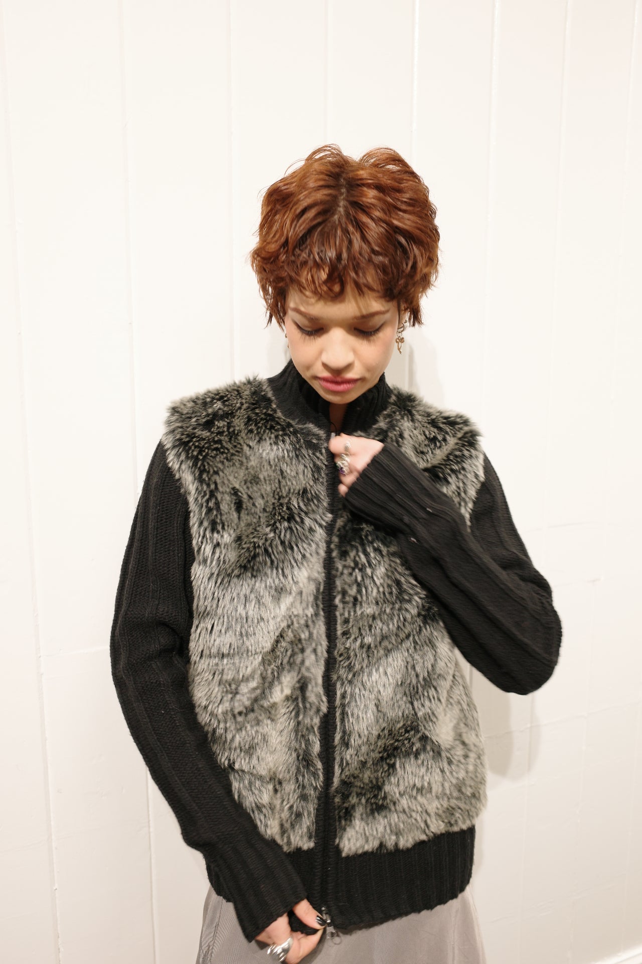 00s Furry Double Zip Long Sleeve (M)