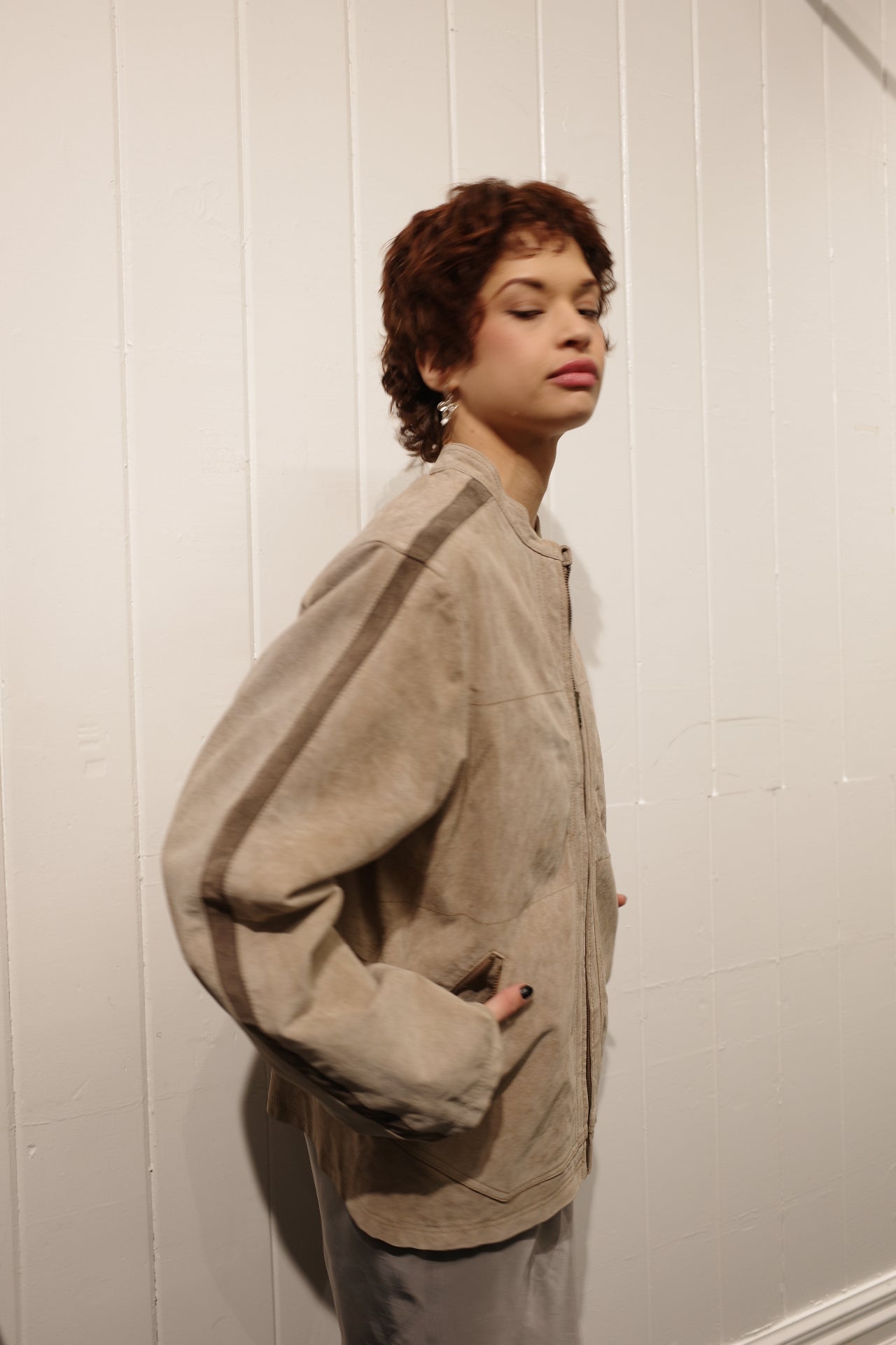90s Rdx Suede Leather Jacket (L)