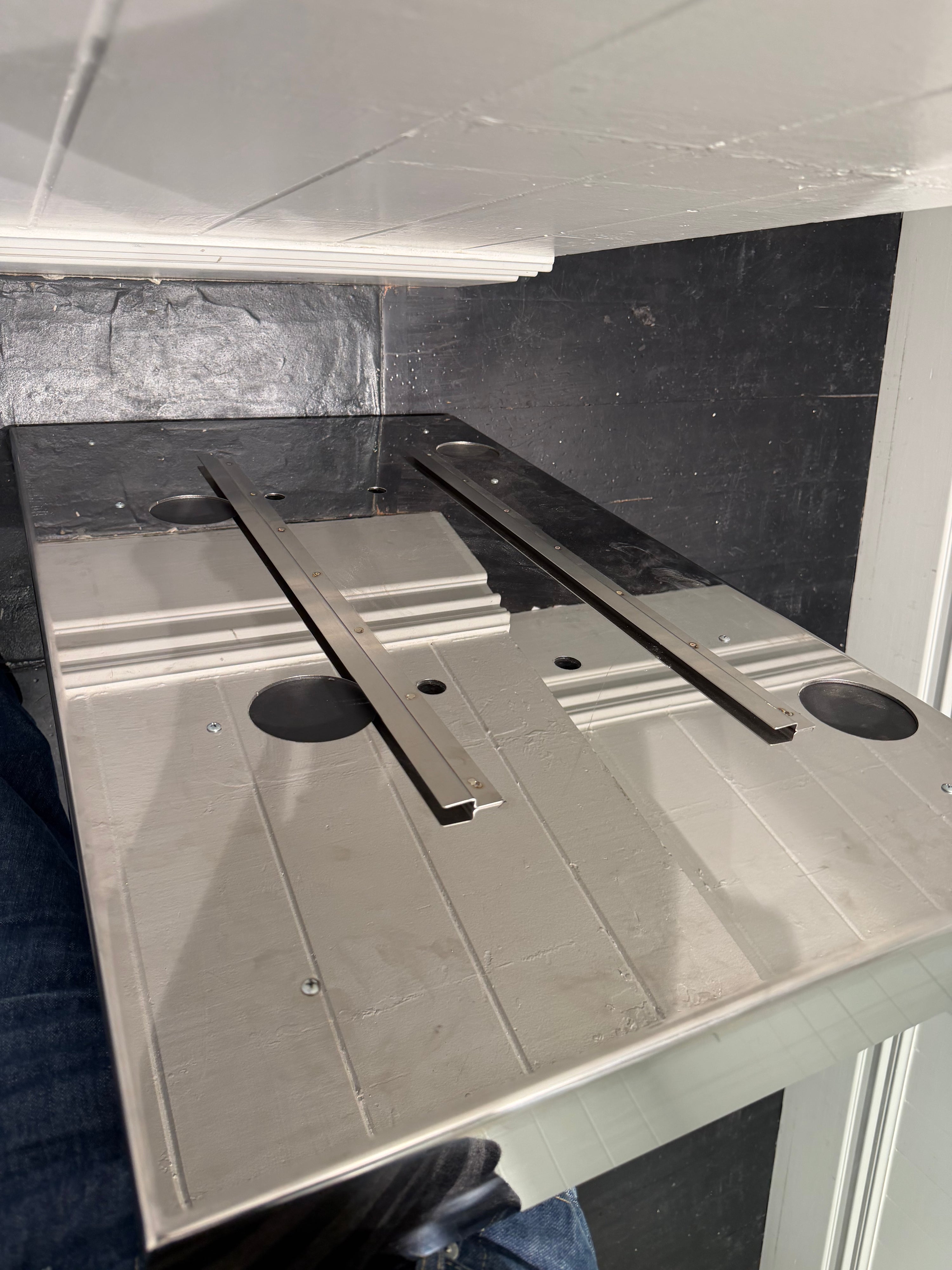 Large Stainless Steel Box Framed Mirror