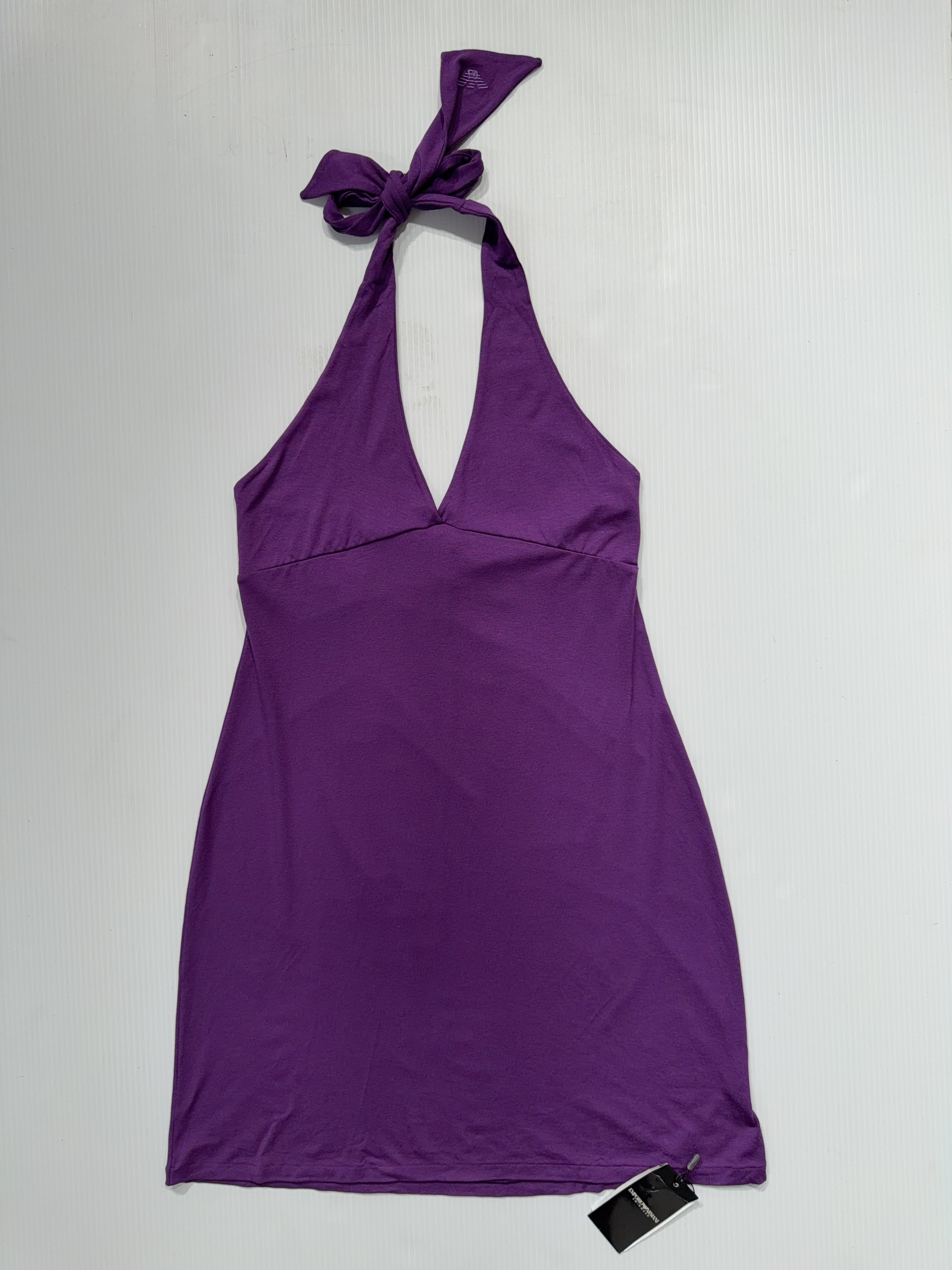00s Emporio Armani Purple Halter Dress (M)