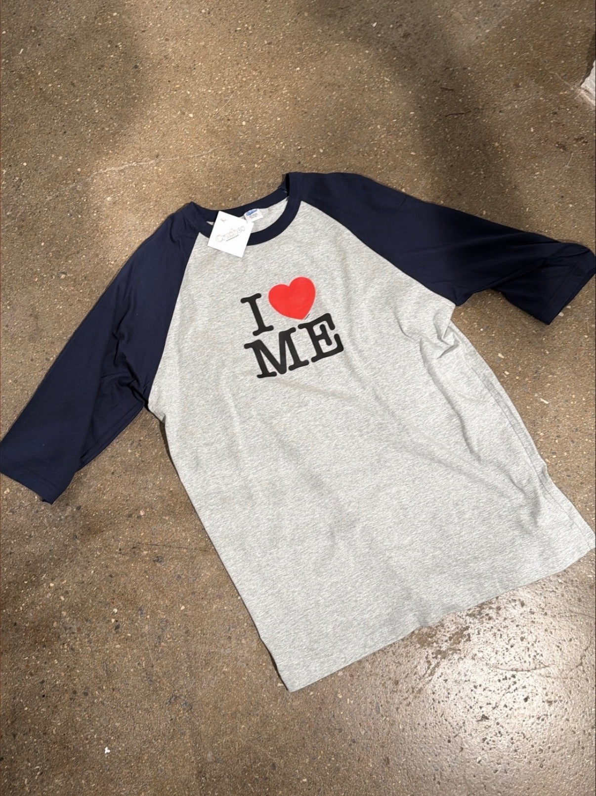 I Love Me - Baby Tee in Grey
