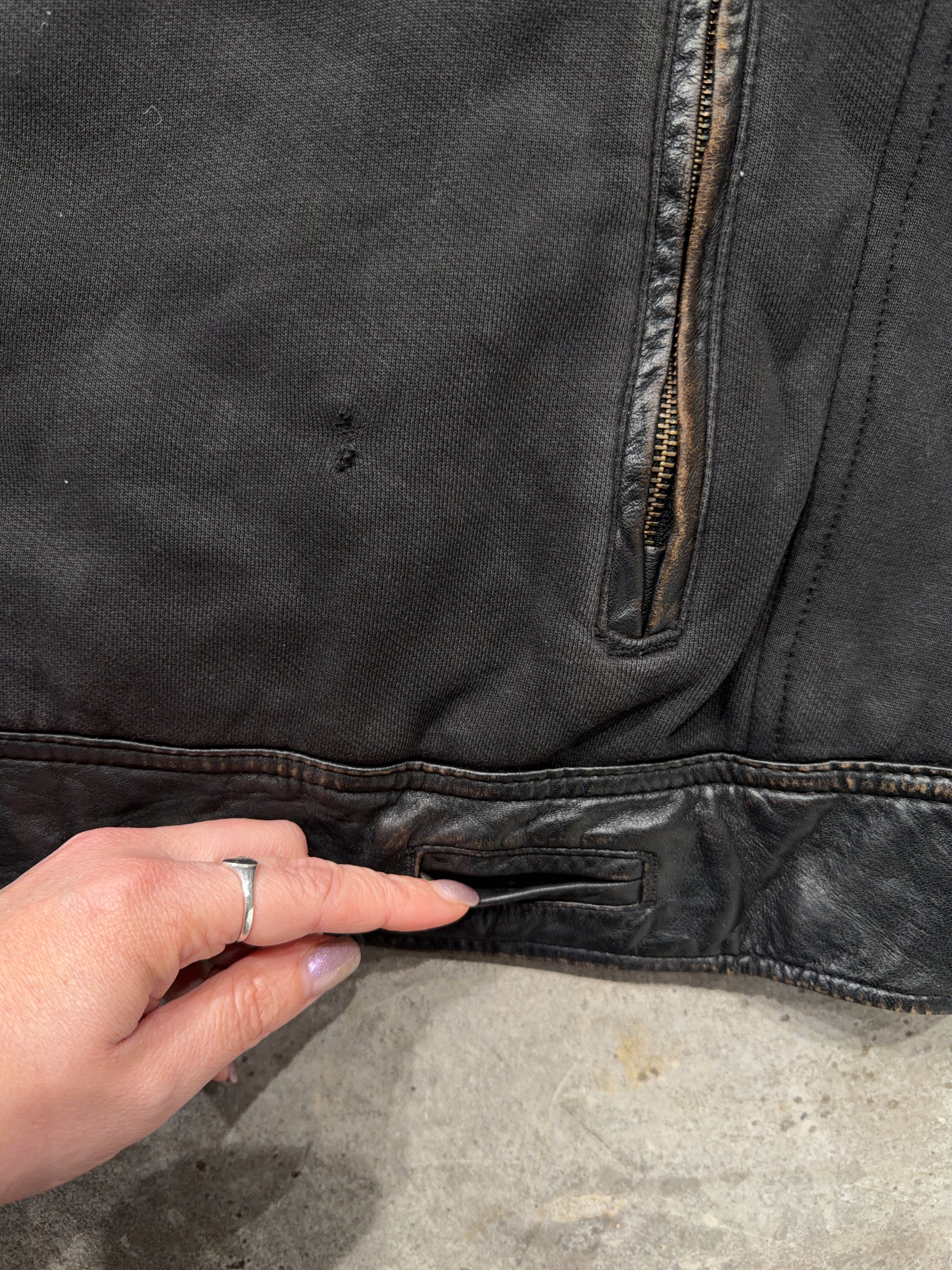 Diesel Leather Combo Double Breasted Jacket (L)
