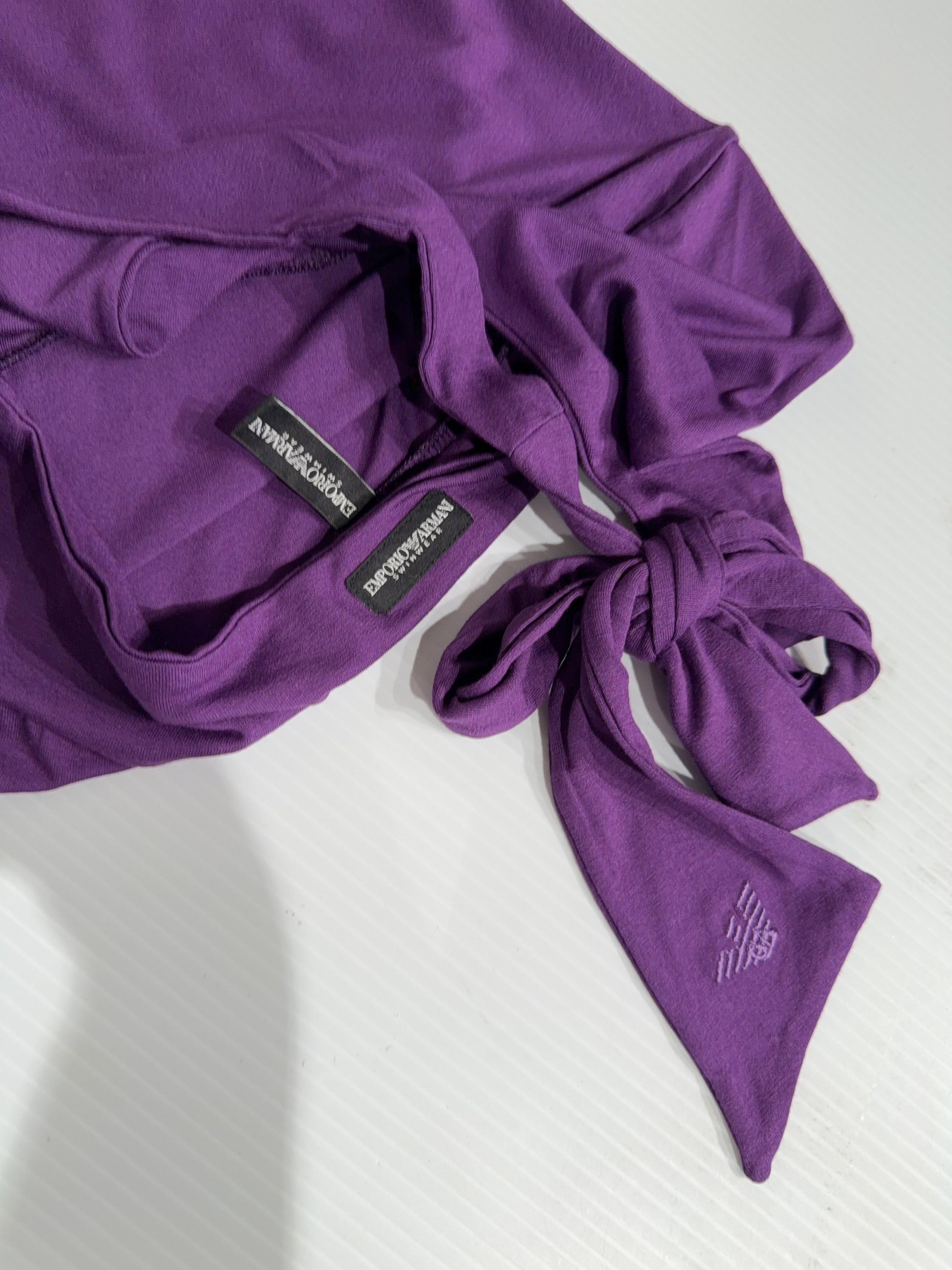 00s Emporio Armani Purple Halter Dress (M)