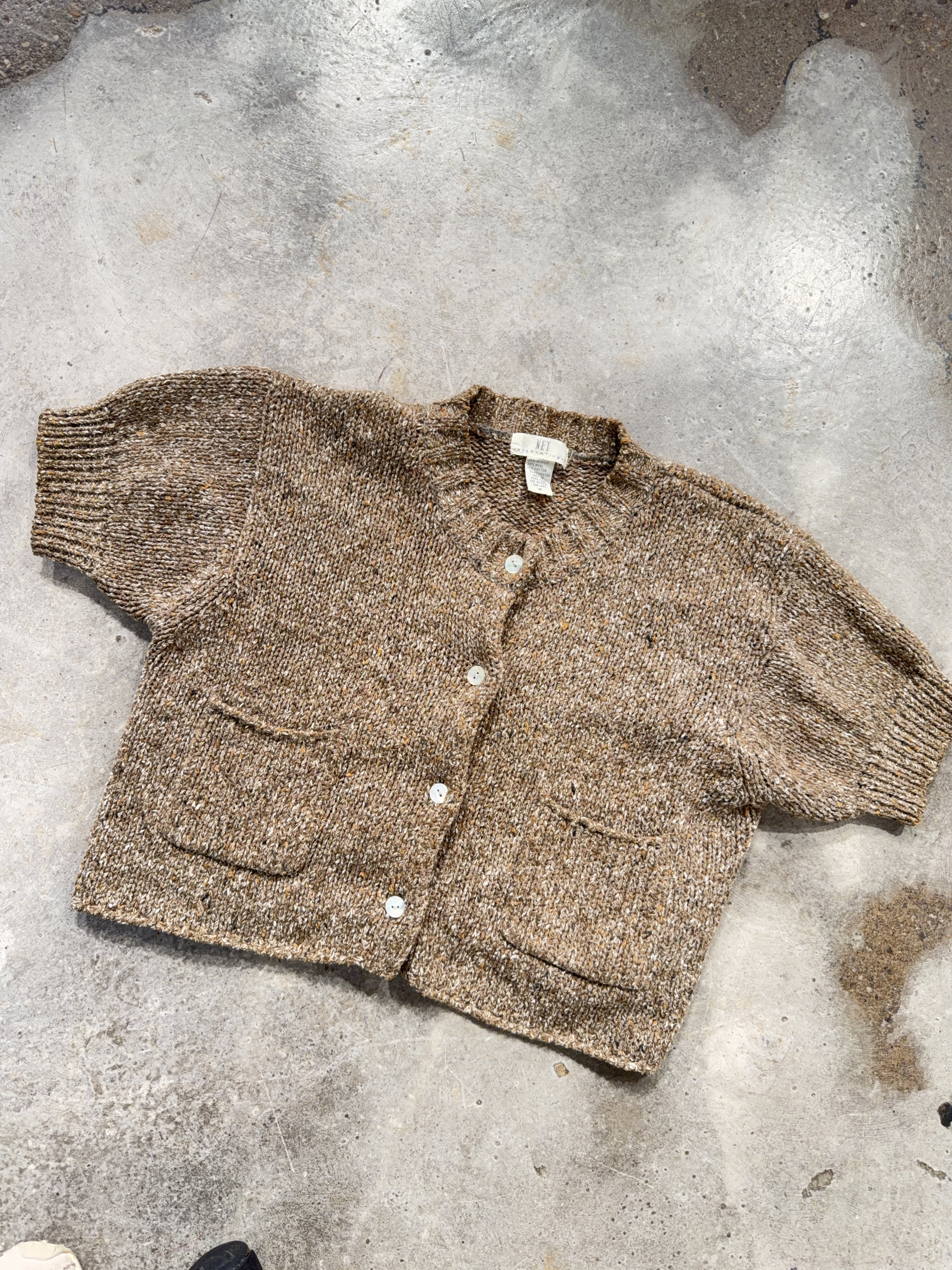 90s Mother of Pearl Cropped Short Sleeve Knit (M)