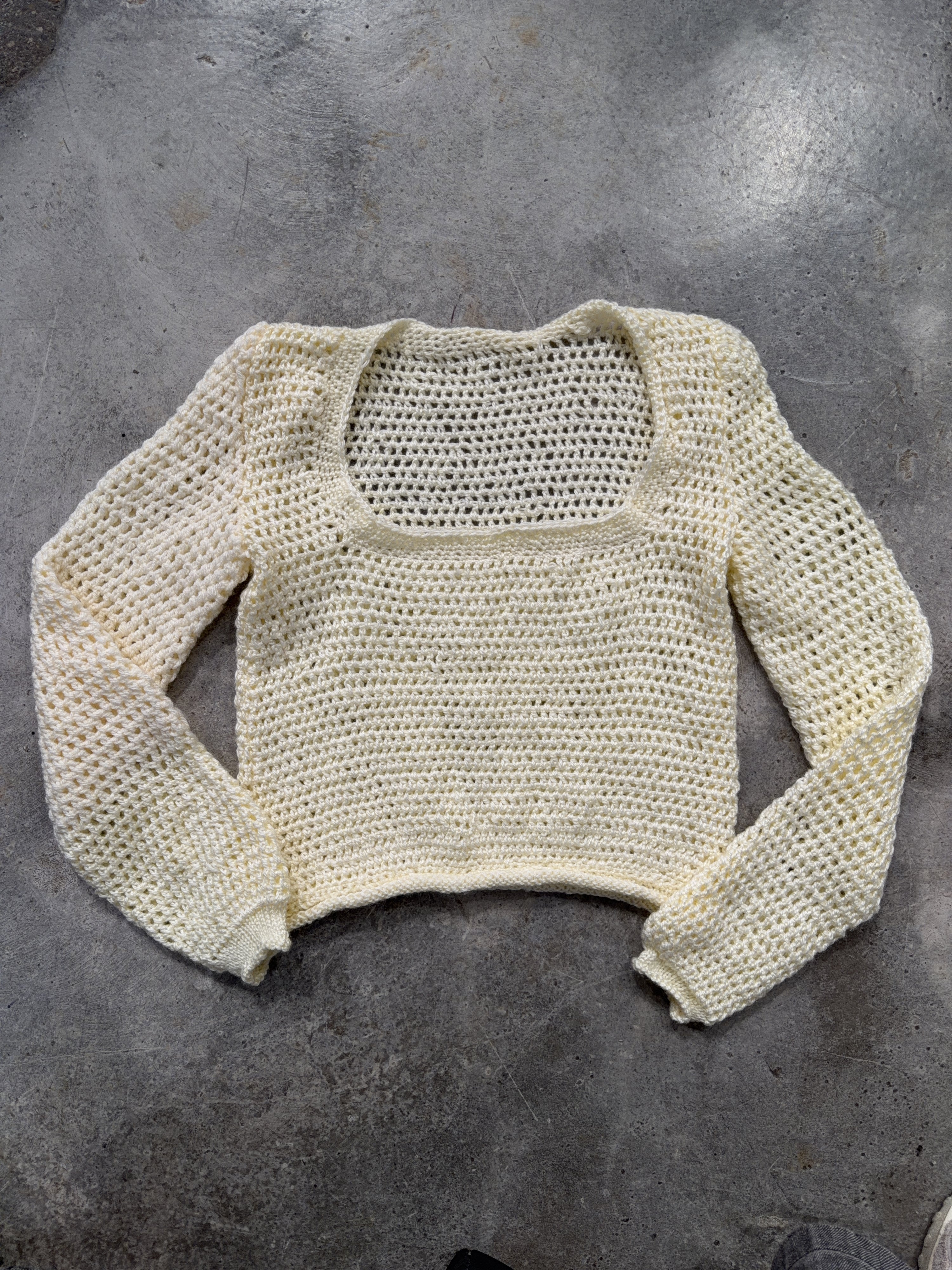Handknit Square Neck Long Sleeve (S)