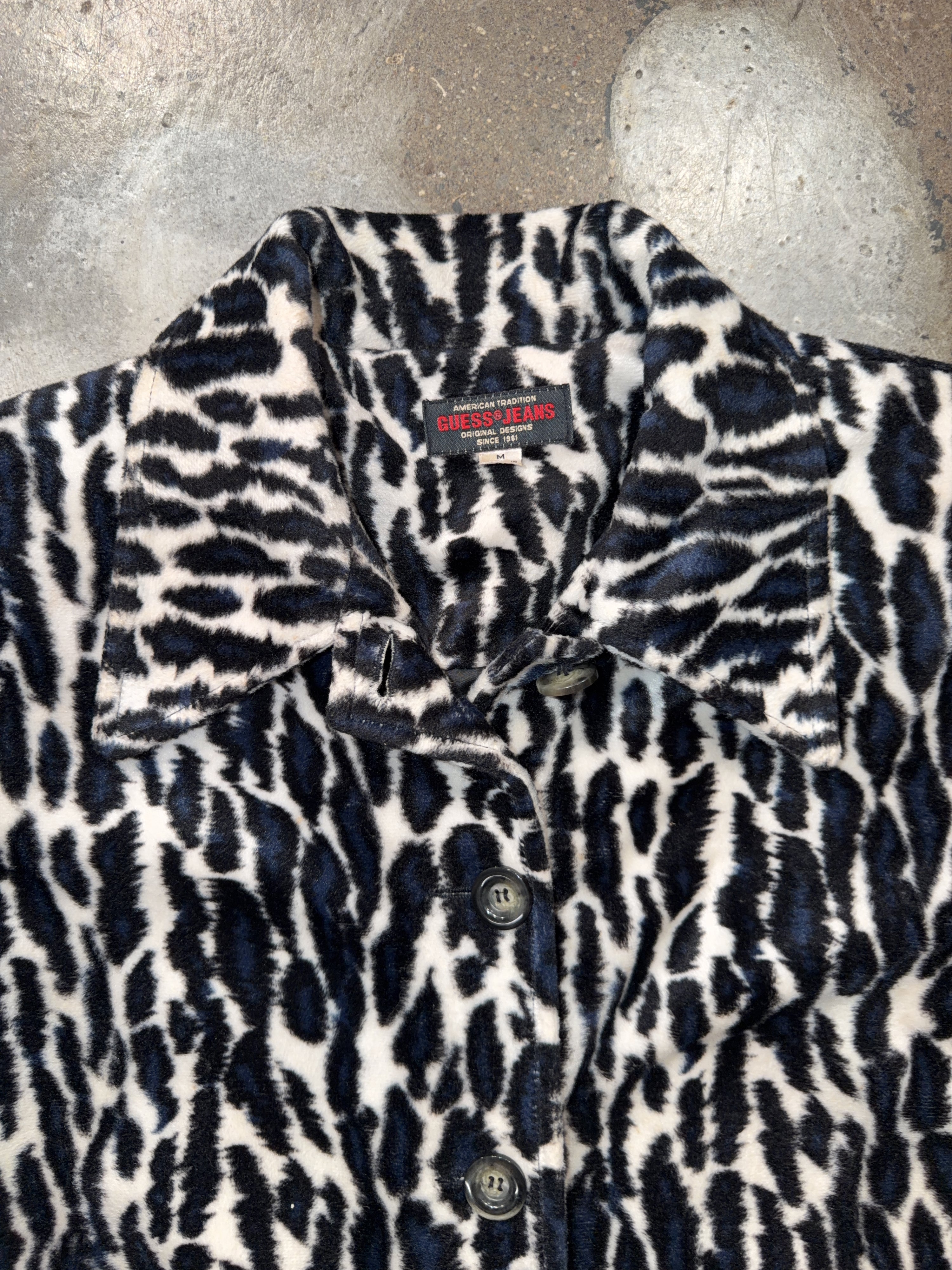 00s Guess Jeans Cheetah Coat (M)