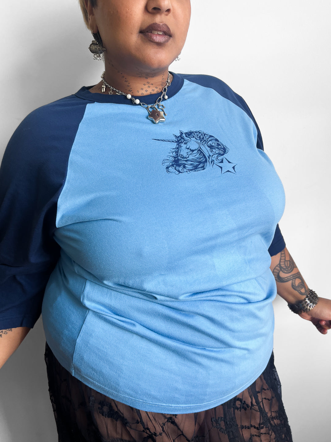 Alma Proenca x Crushes Tattoo Tees - UNICORN 3/4 Tee (Fits sizes S-2XL)