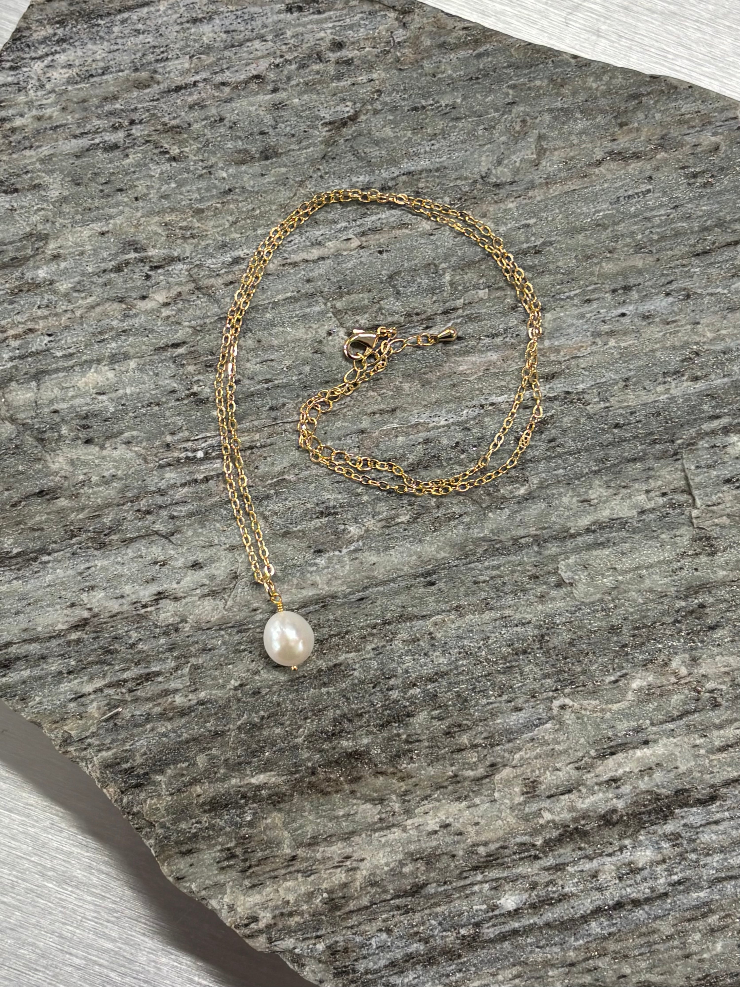 Real Baroque Pearl Necklace in Gold or Silver