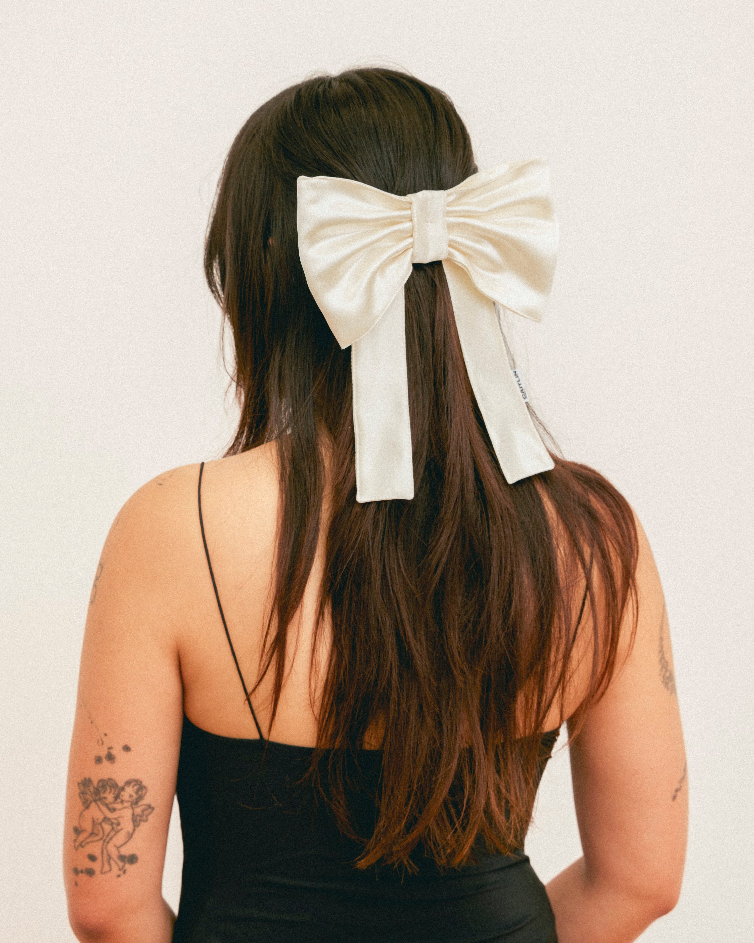 Cream Hair Clip Bow