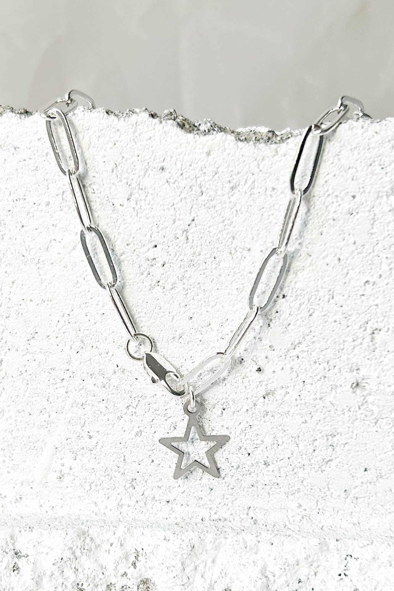 Silver Heart Anchor Necklace
