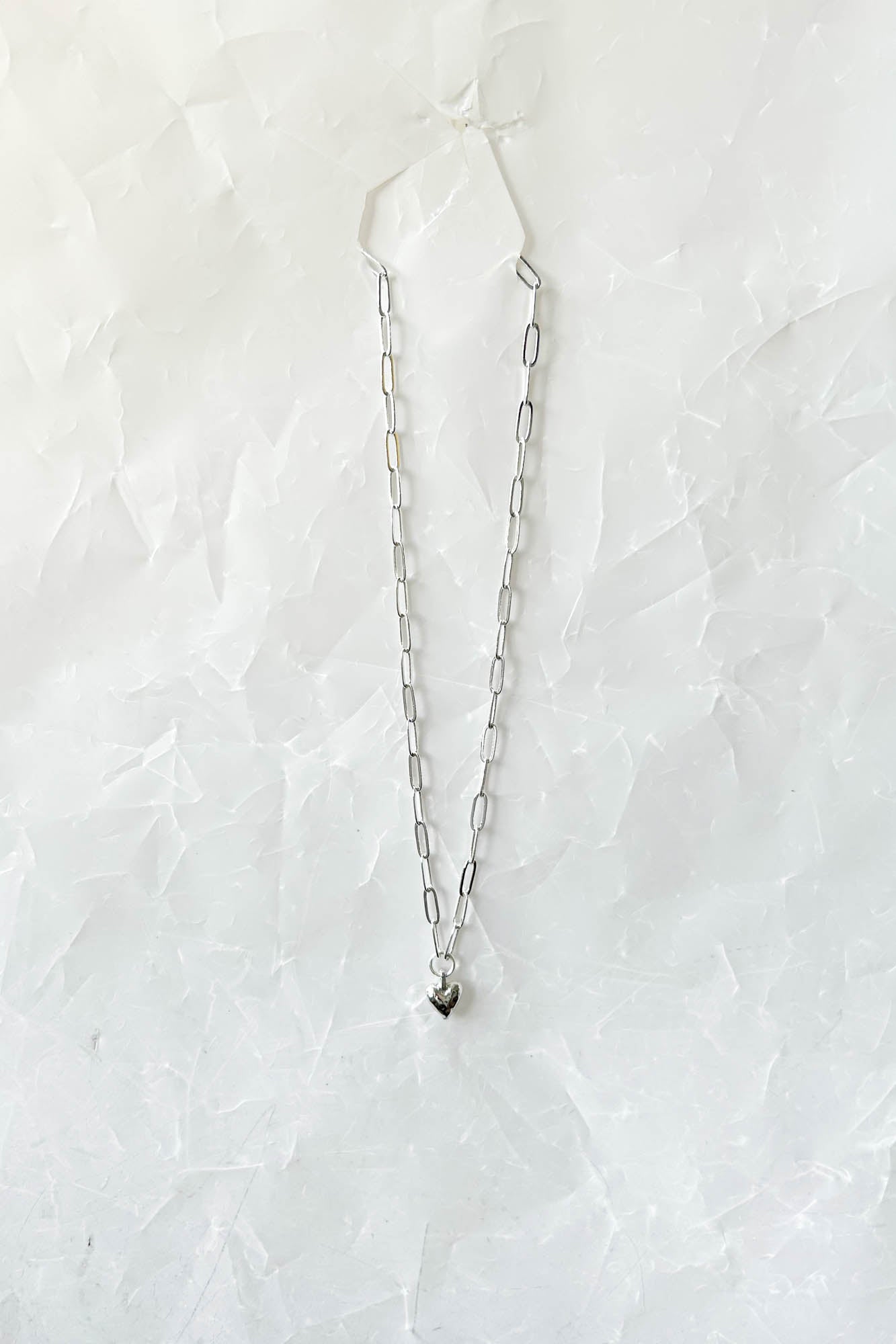 Silver Heart Anchor Necklace
