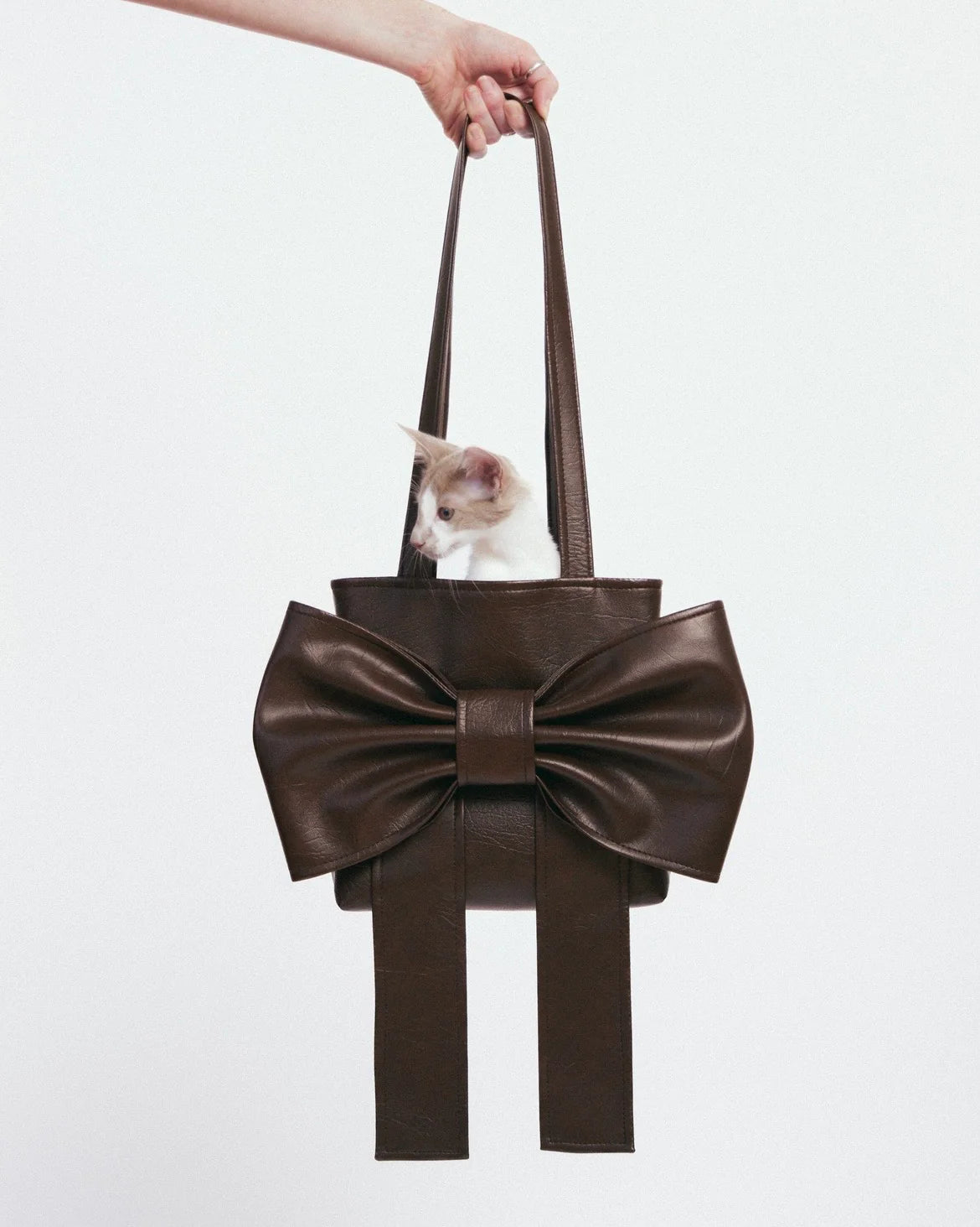 Caitlin Snell Vinyl Bow Market Bag - Chocolate