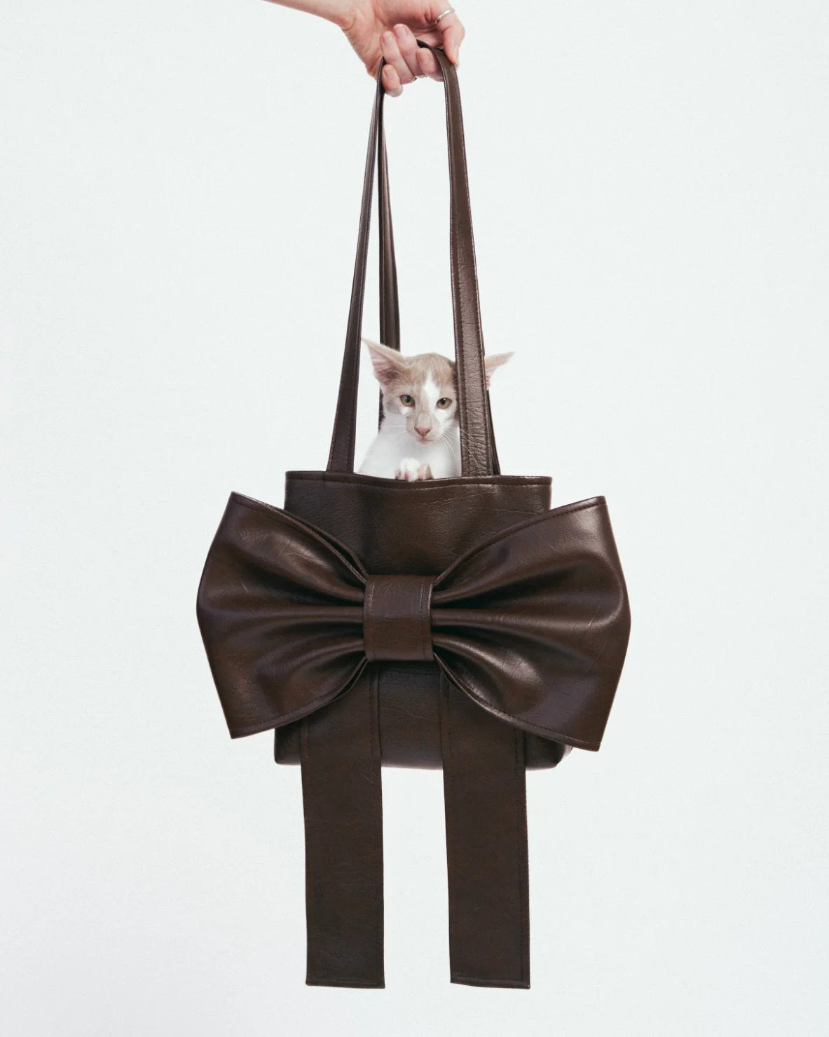 Caitlin Snell Vinyl Bow Market Bag - Chocolate