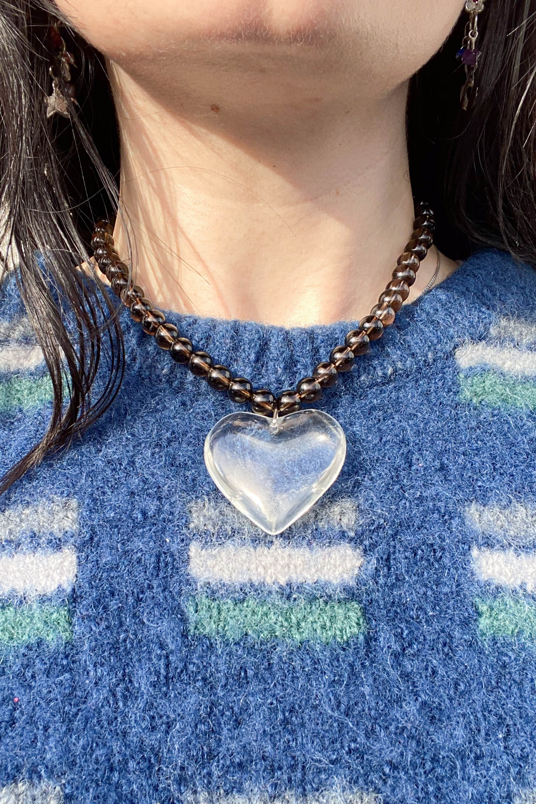 Smokey Quartz Heart Pendant Necklace