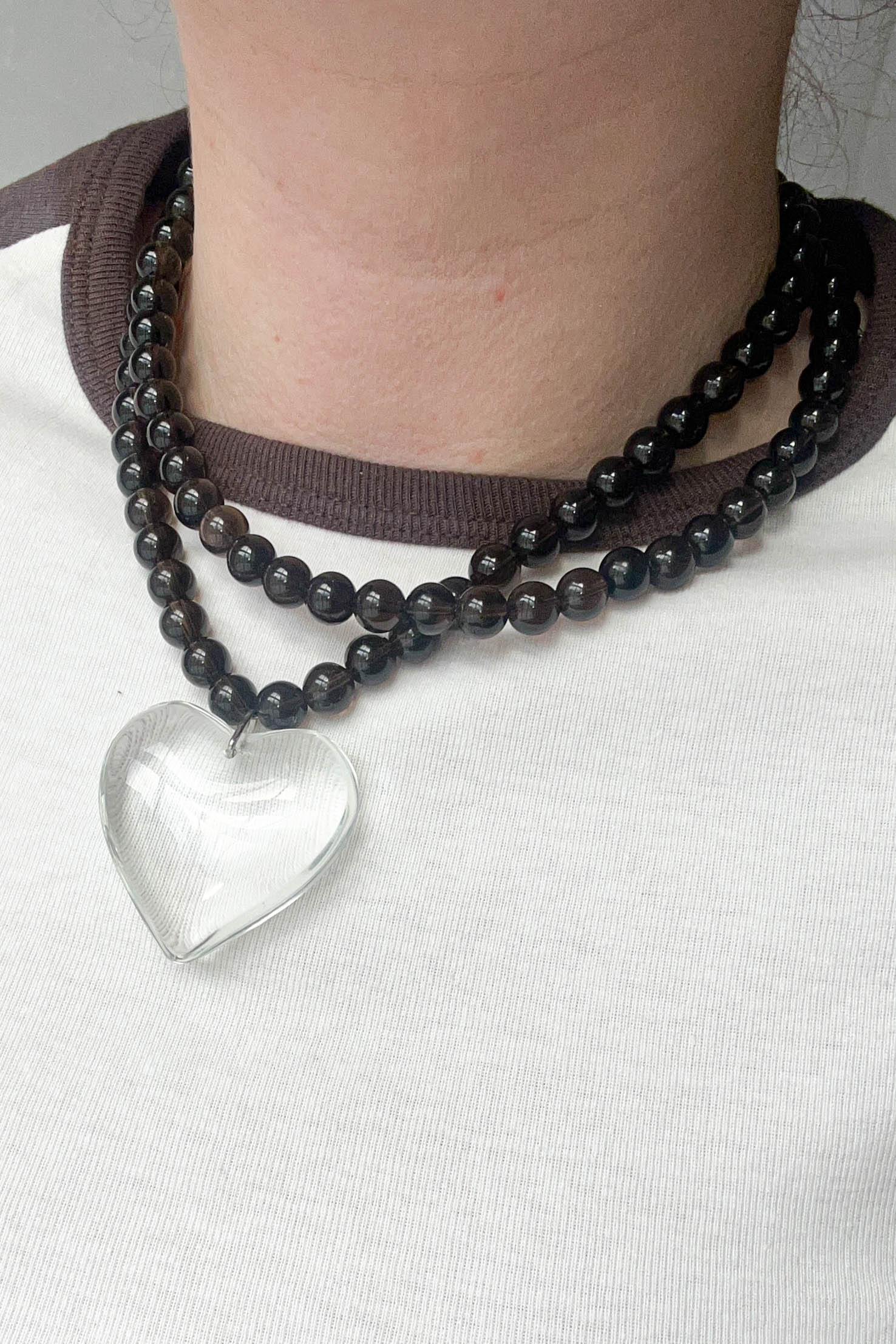 Smokey Quartz Heart Pendant Necklace