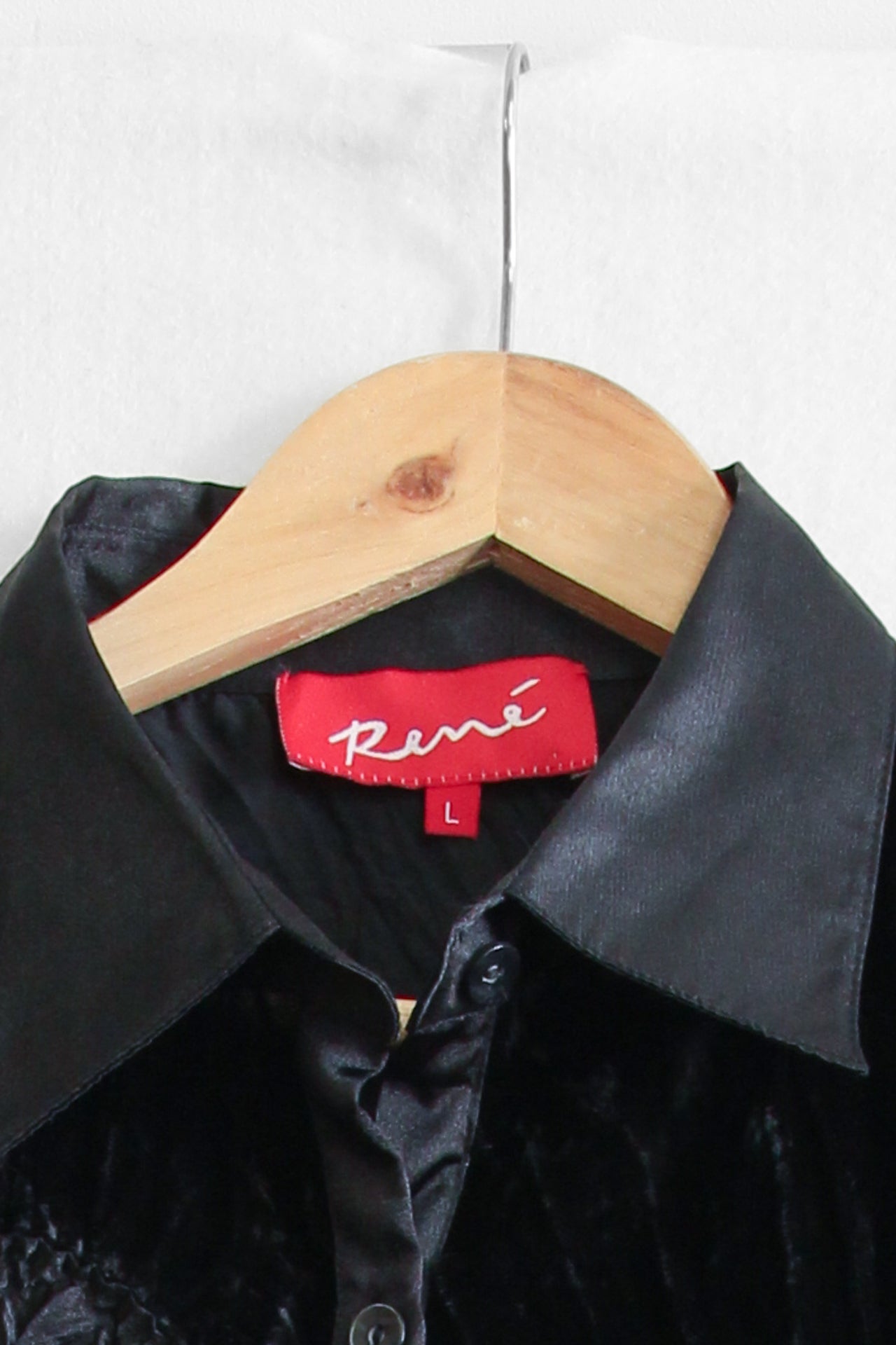 90s Textural and Velvet Renee Button Up (Large)