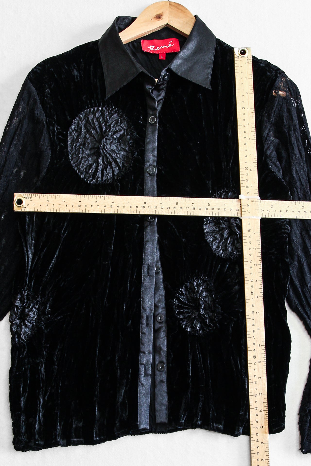 90s Textural and Velvet Renee Button Up (Large)