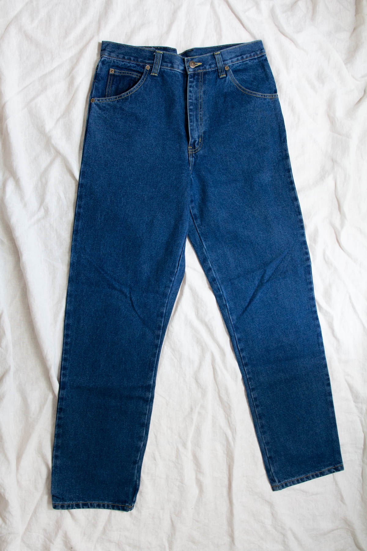 Vintage Deadstock Jeans; Dark Blue Straight + Long