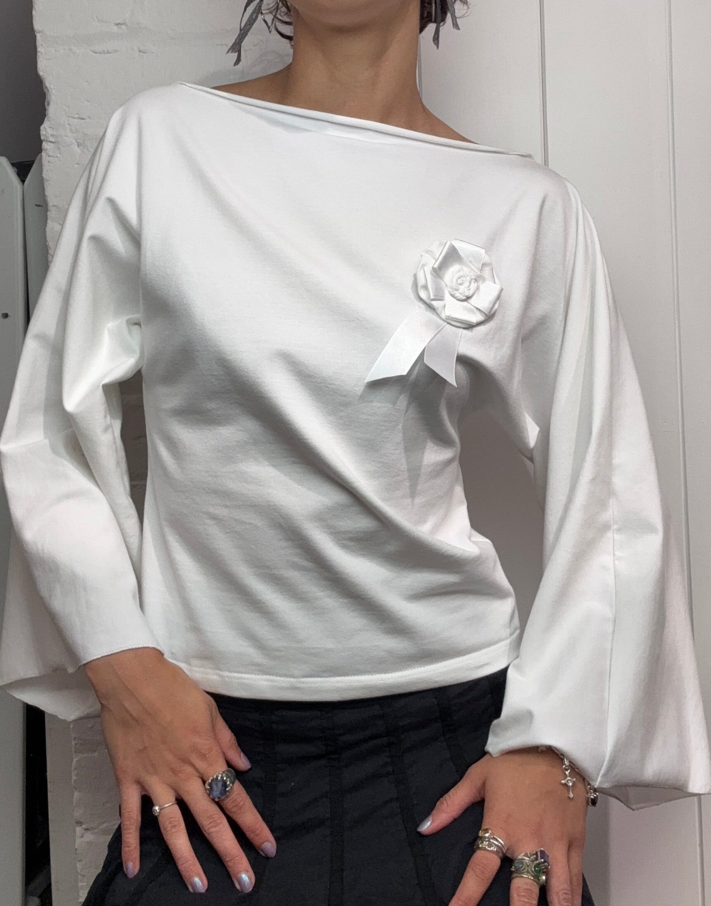 Rhoda Nunn Rosette Tee - White