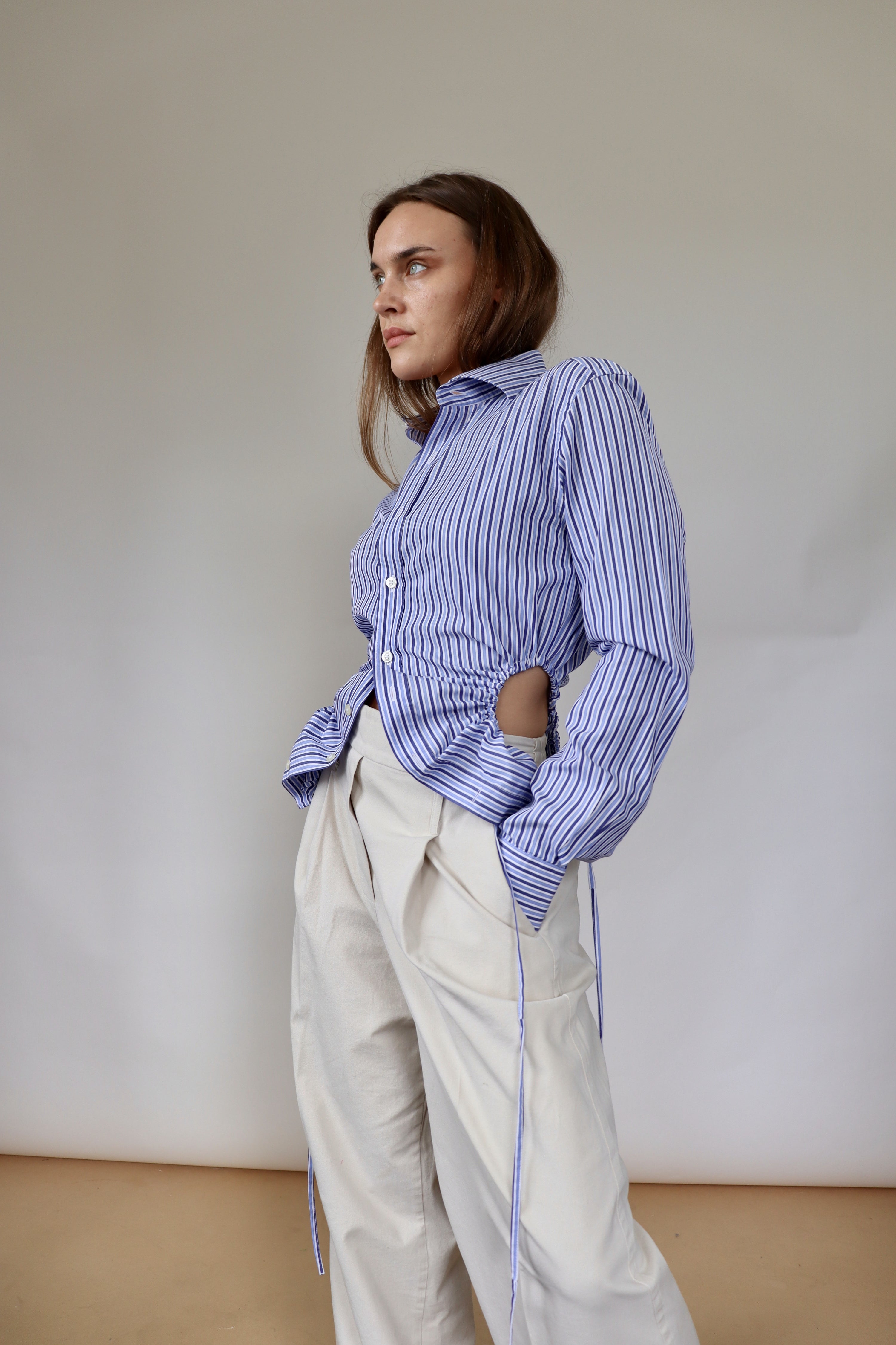 Curve Shirt - Blue Stripes (S)
