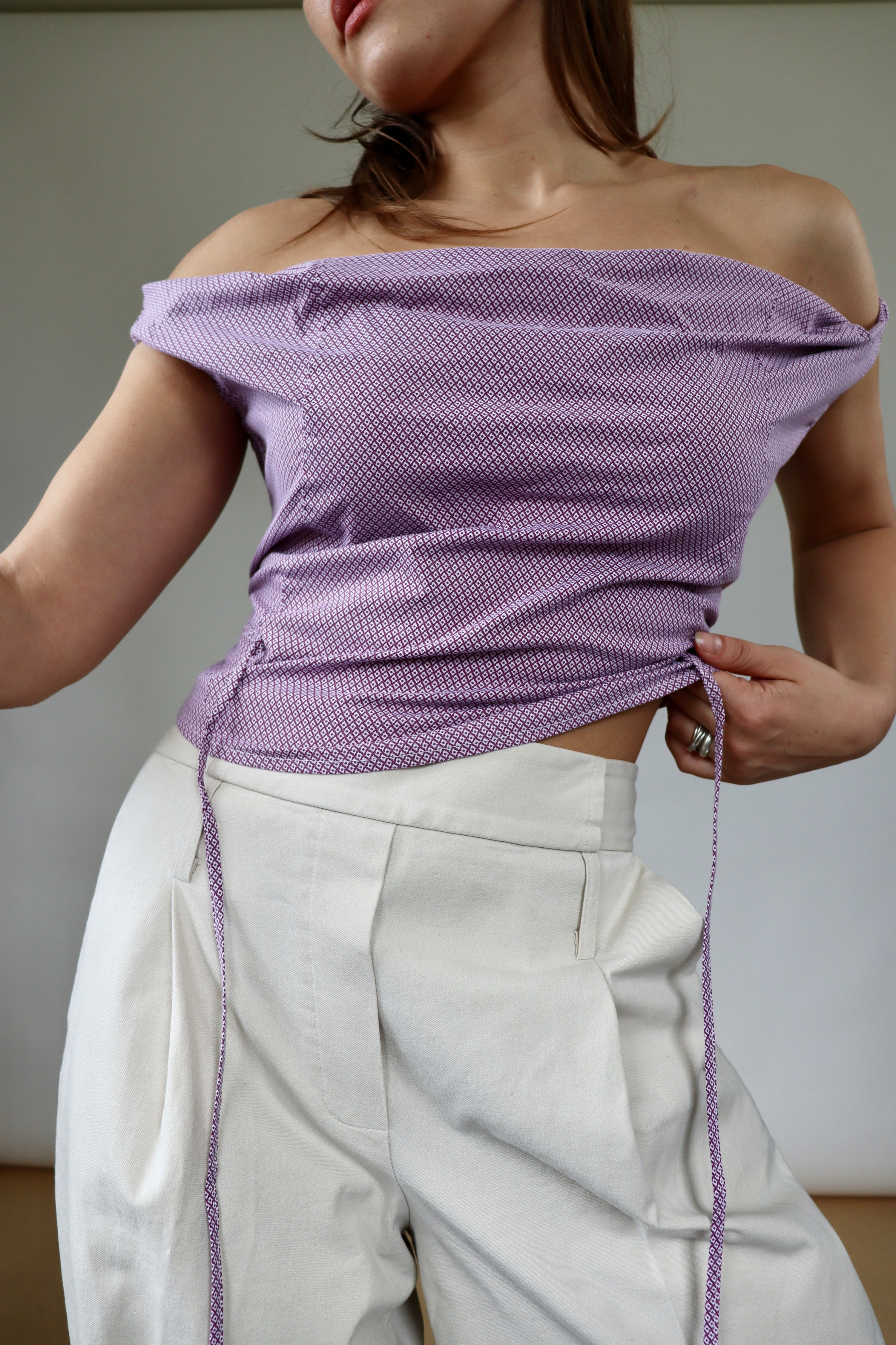 Awa Top - Purple Patterned