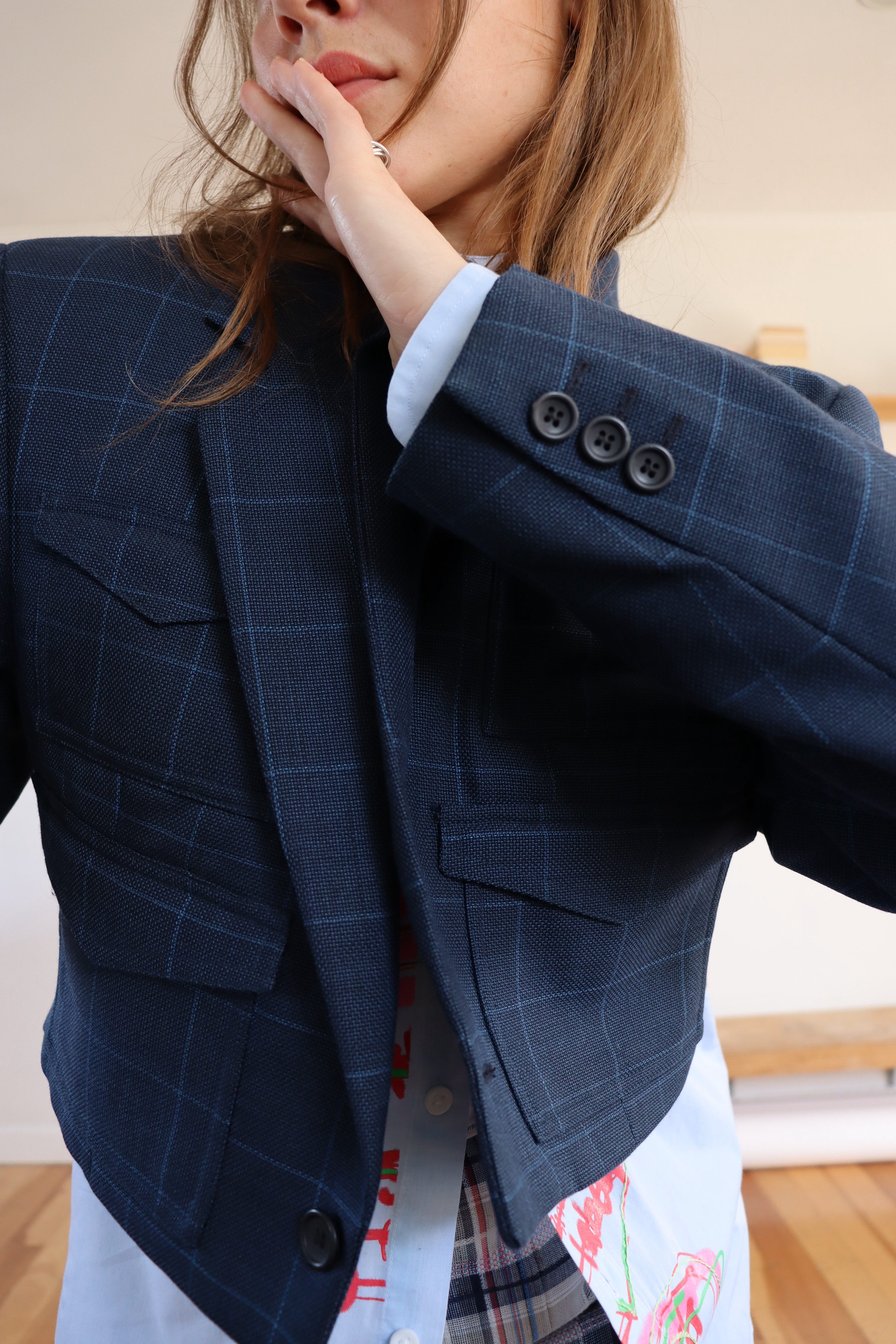 Mara Blazer - Navy Check (M)