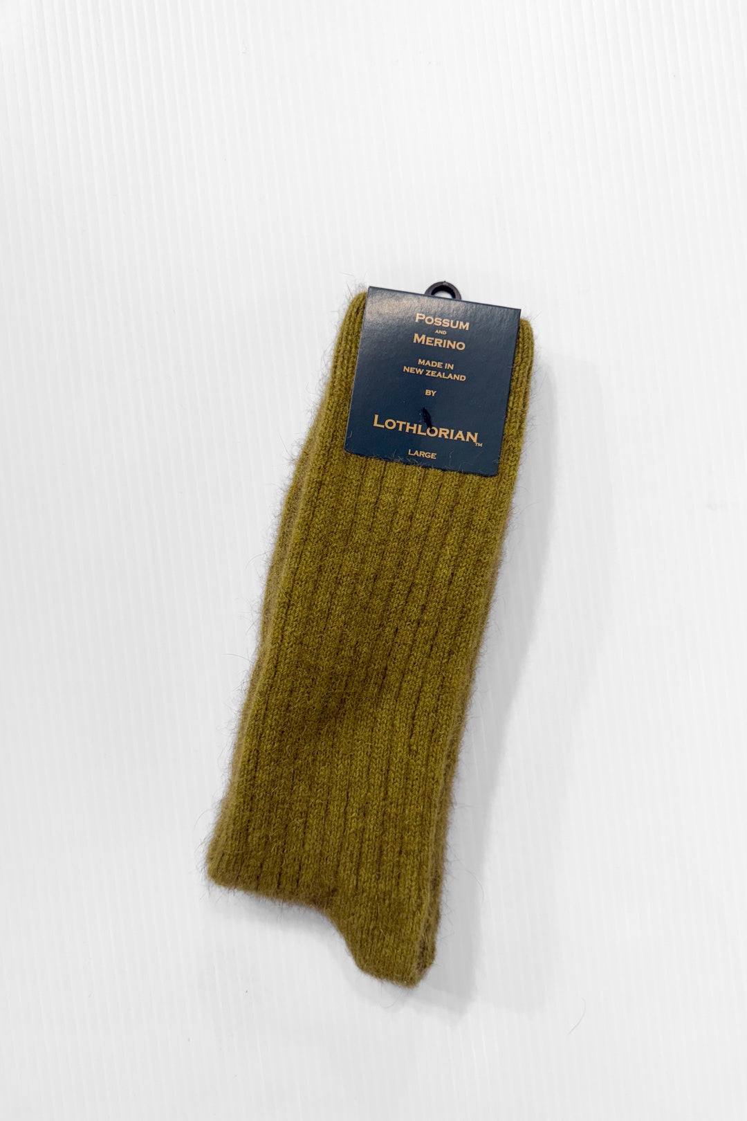 Olive Possum + Merino Socks