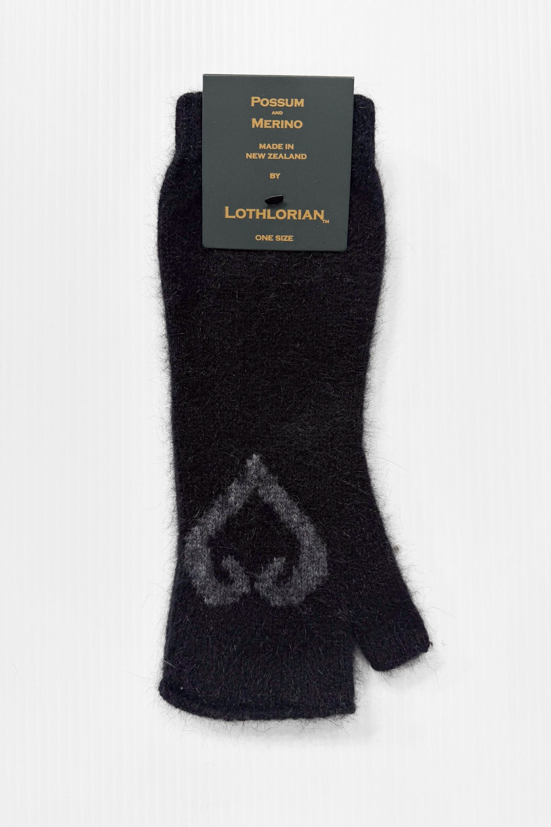 Black Aroha Fingerless Mittens