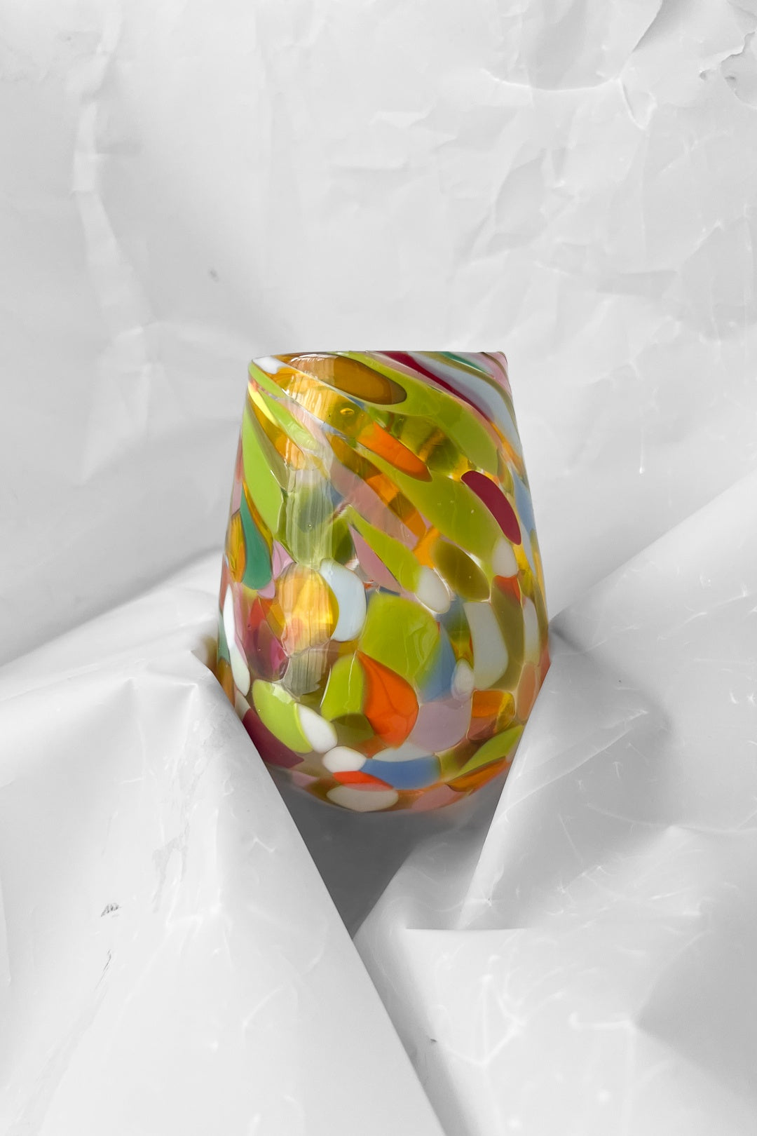 Rainbow Mouthblown Glass Tumbler