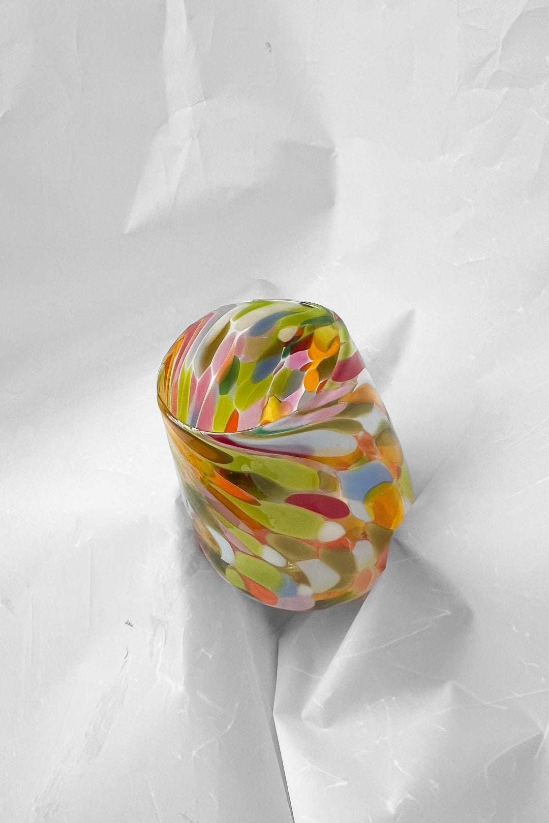 Rainbow Mouthblown Glass Tumbler