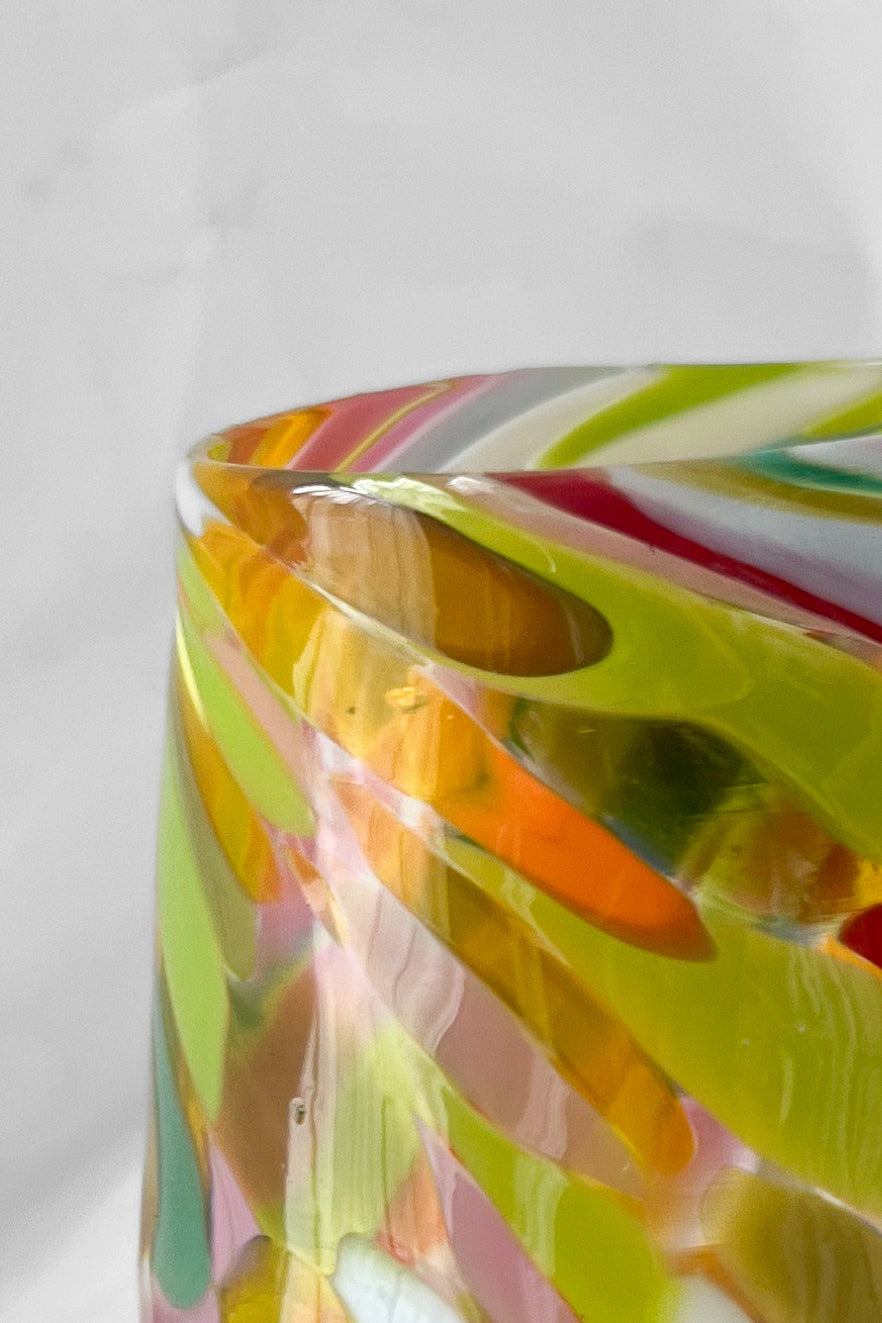 Rainbow Mouthblown Glass Tumbler