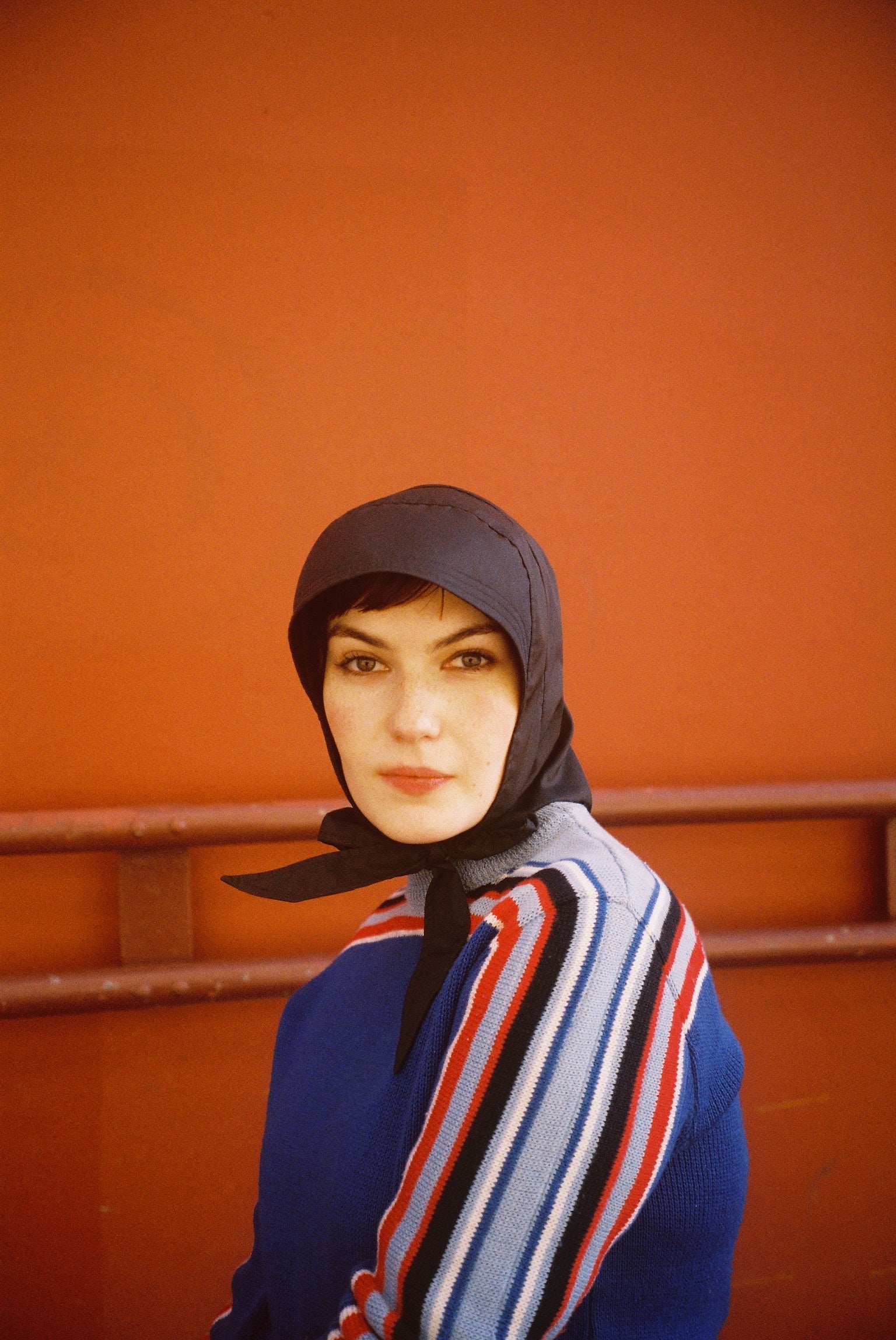 Navy Rain Hood by Nancy Jill