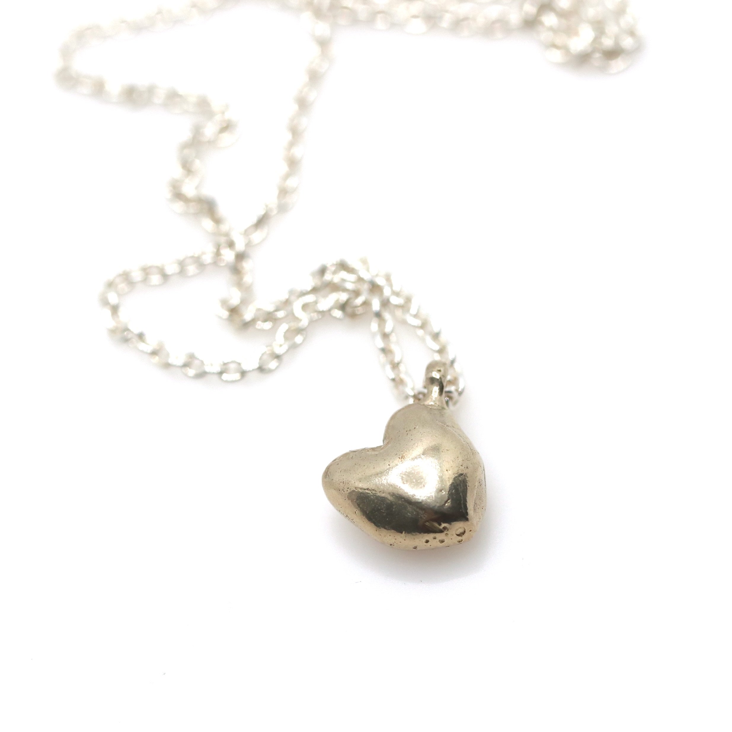 Bronze Heart Nugget Sterling Silver Necklace