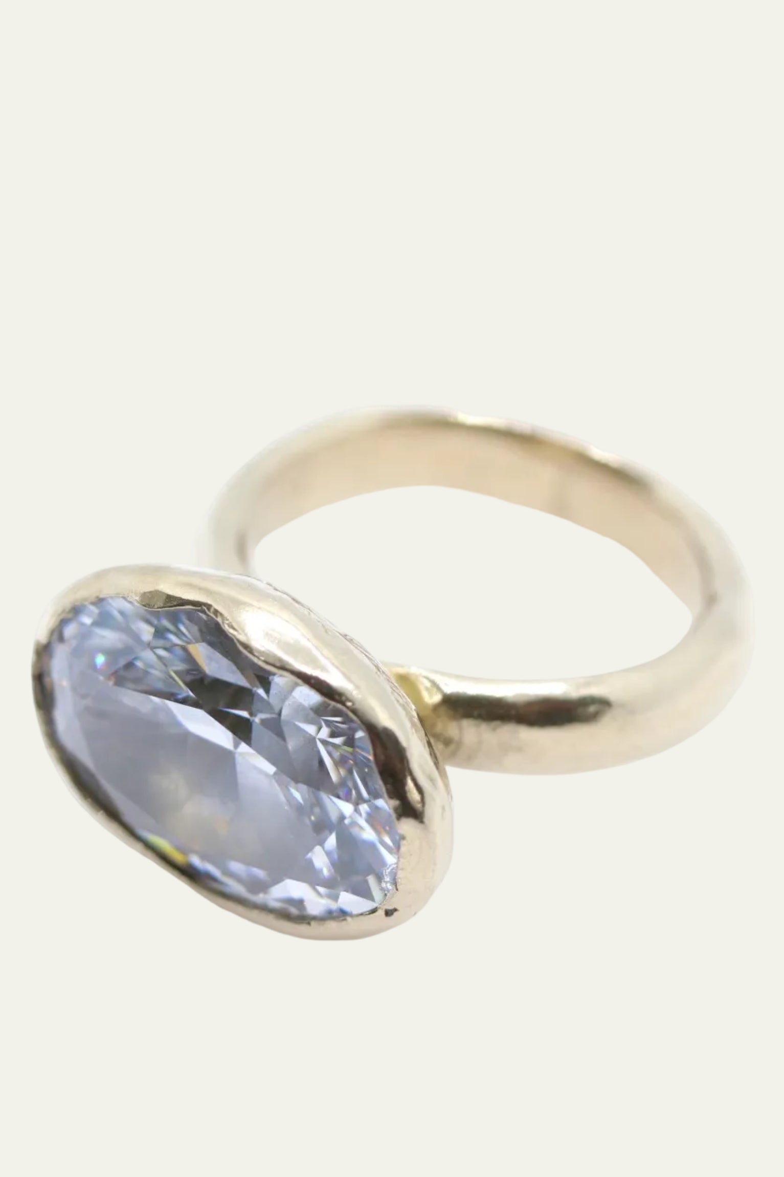 Bronze Cocktail Ring w/ Clear Oval