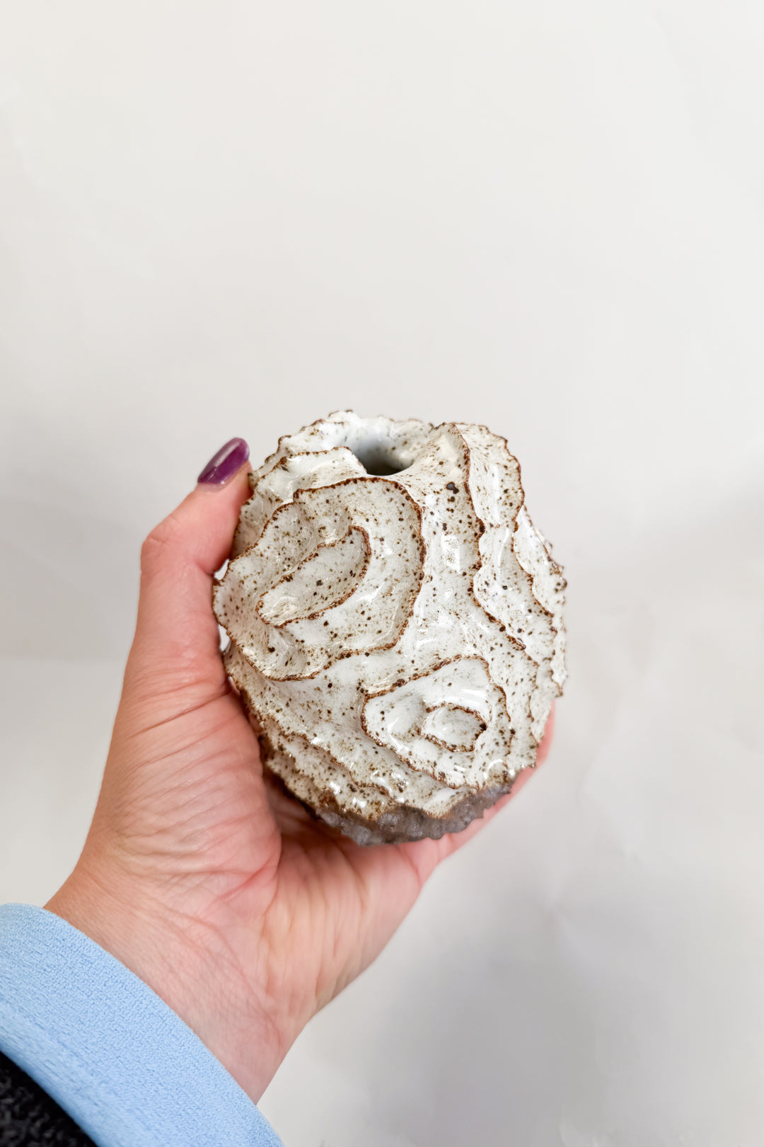 White Spiky Ceramic Vases